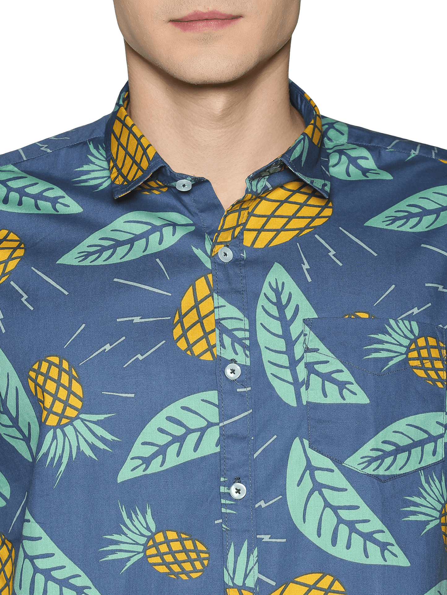 Blue Pineapple Printed Shirt
