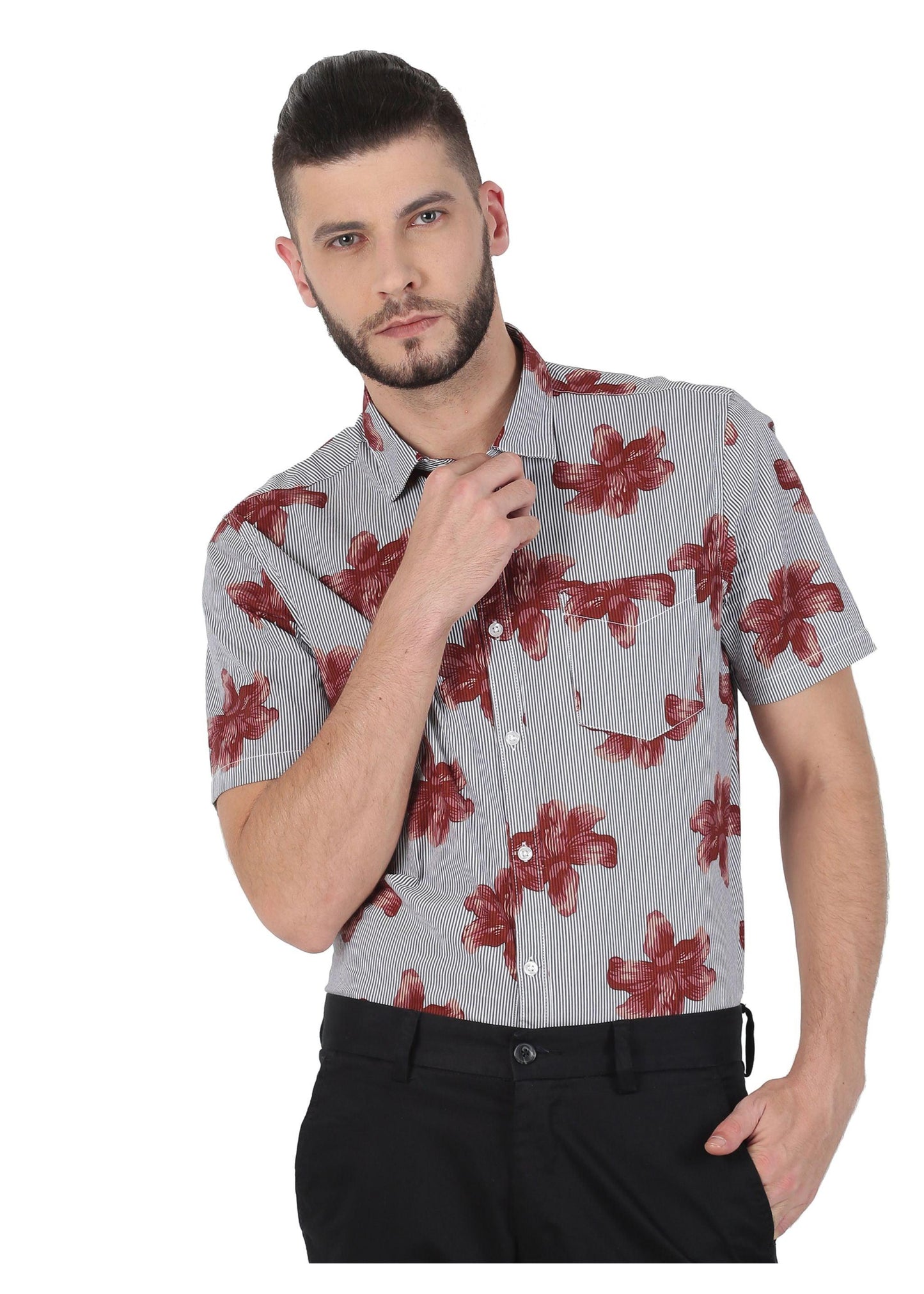 Brown Bloom Printed Shirt