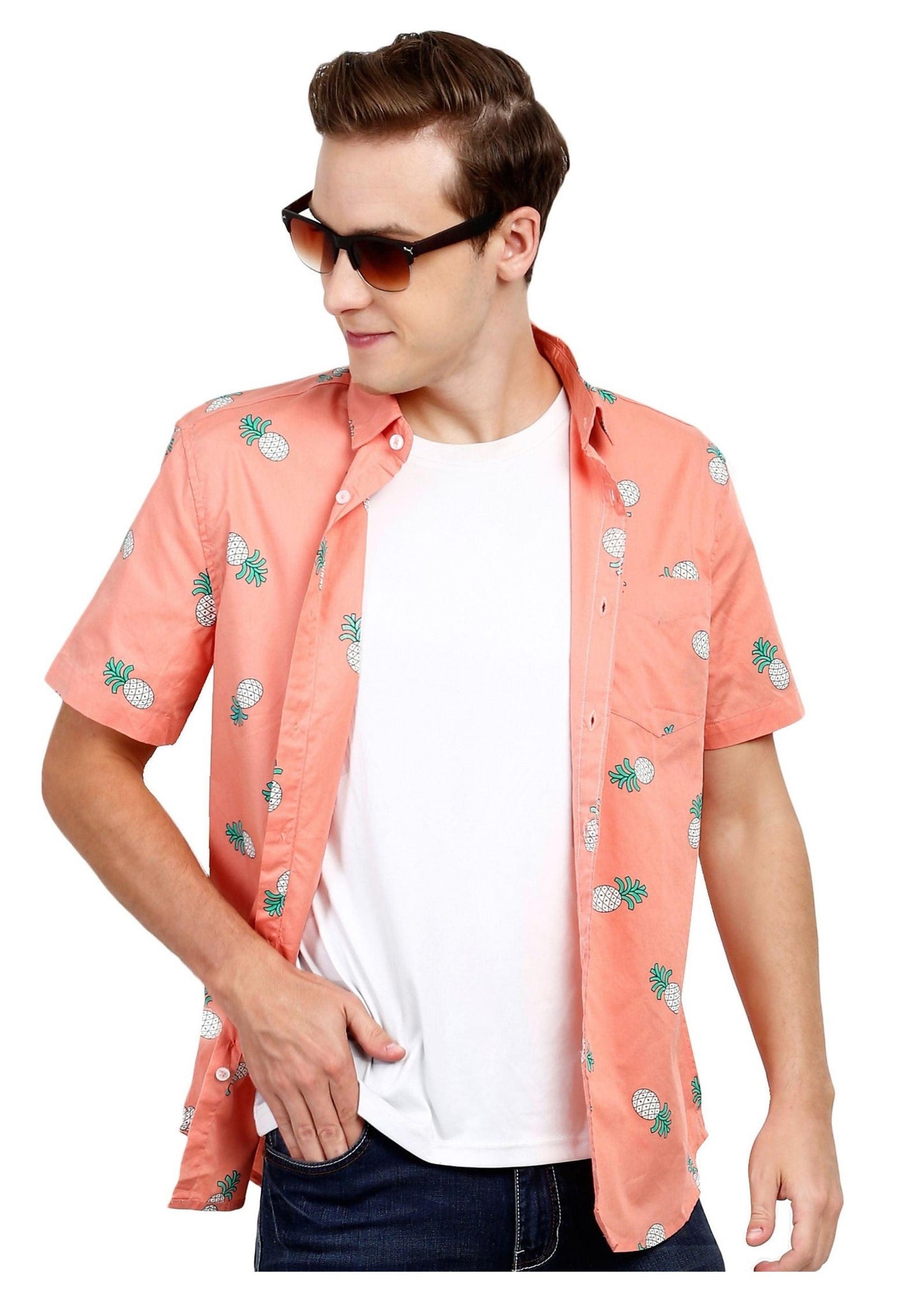Pink Pineapple Printed Shirt