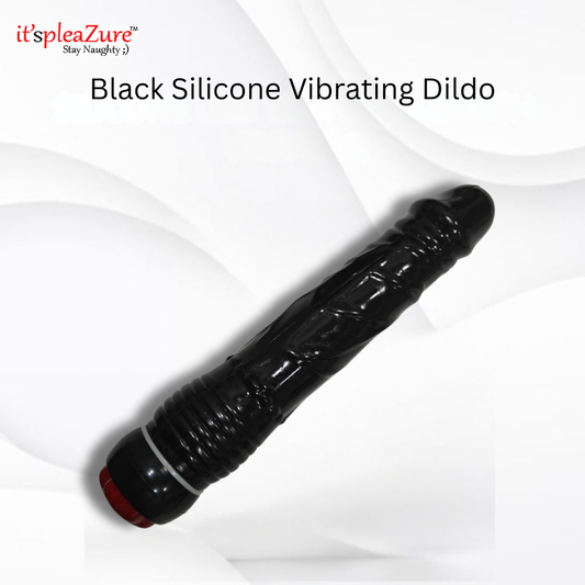 Itspleazure Black Silicone Vibrating Dildo Vibrator For Women