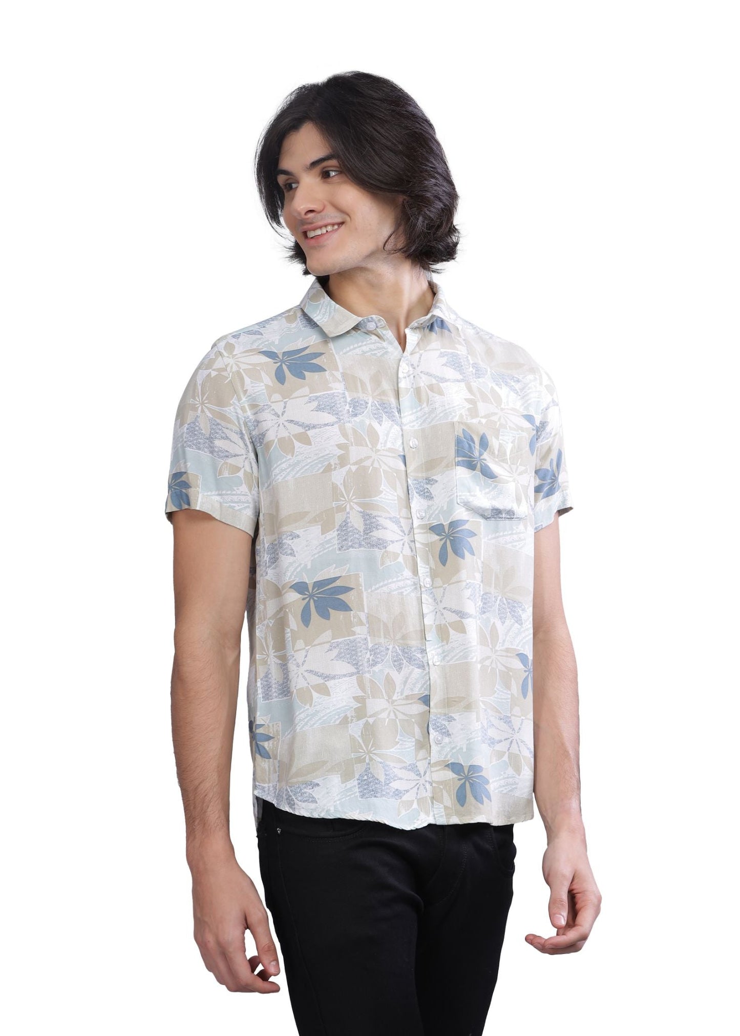 Olive Patch Printed Shirt