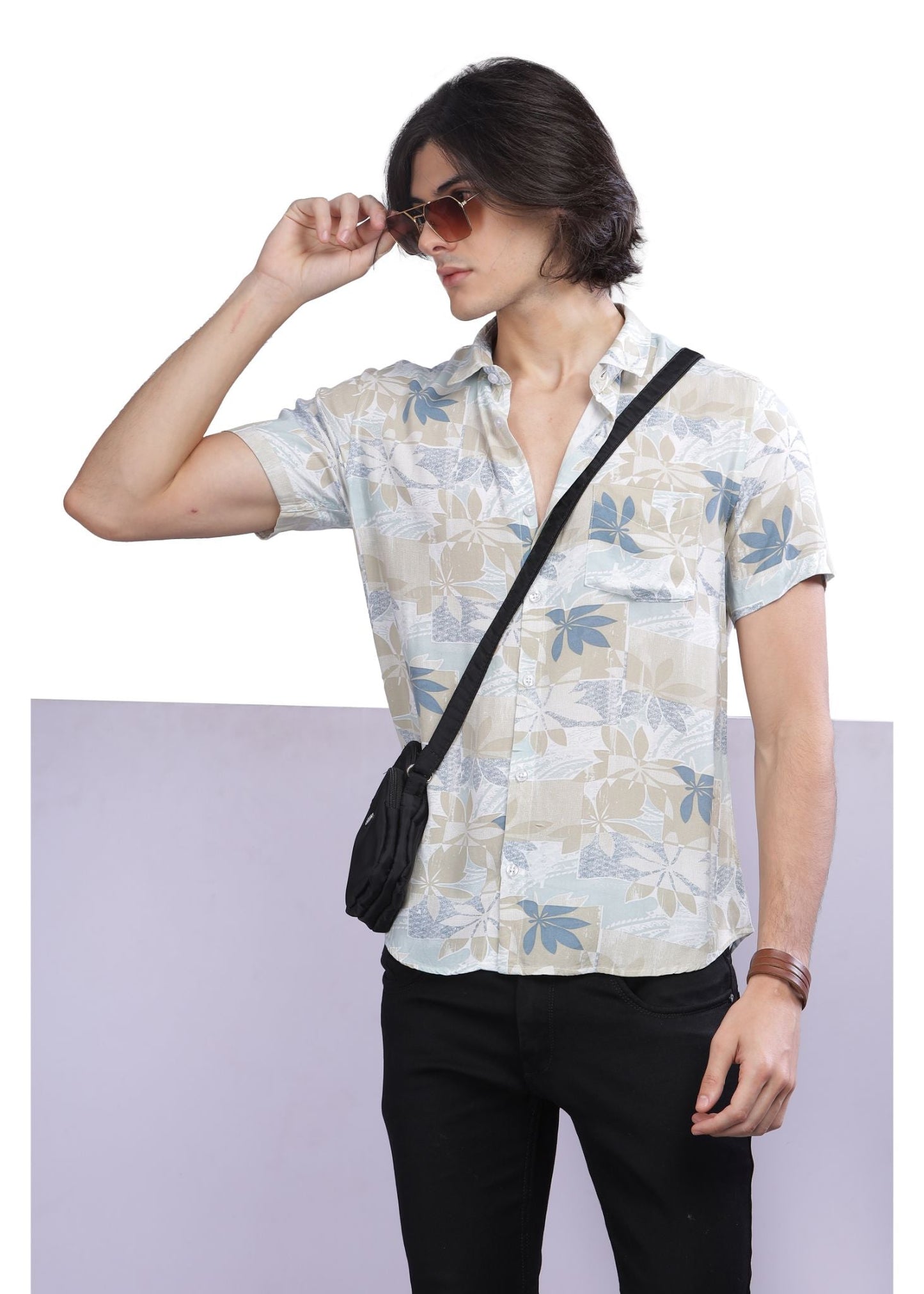 Olive Patch Printed Shirt