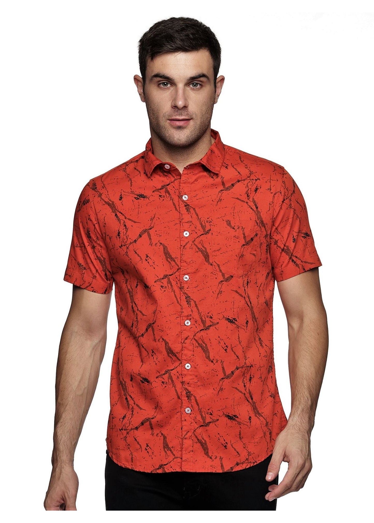Orange Marbel Printed Shirt