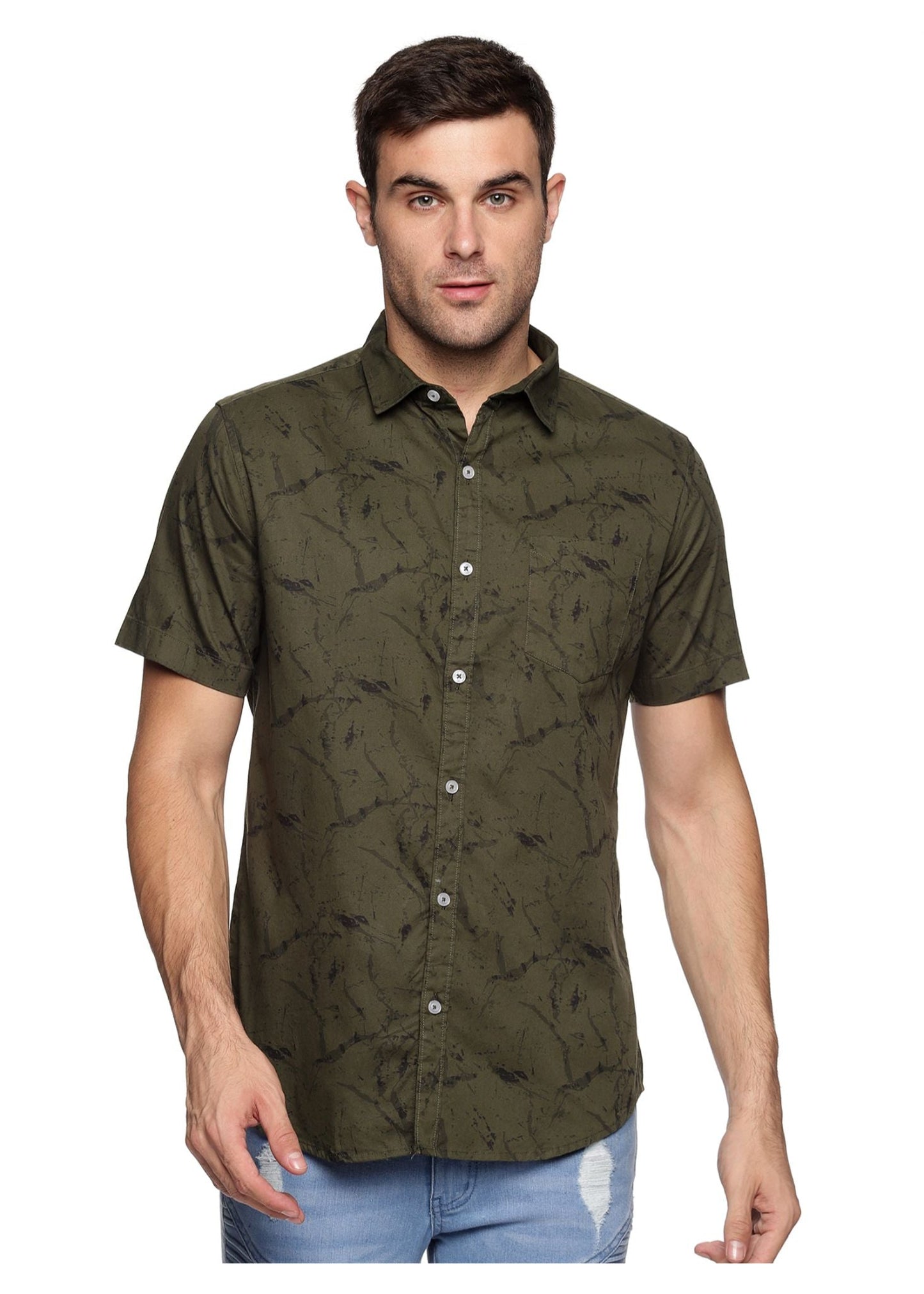 Green Marbel Printed Shirt
