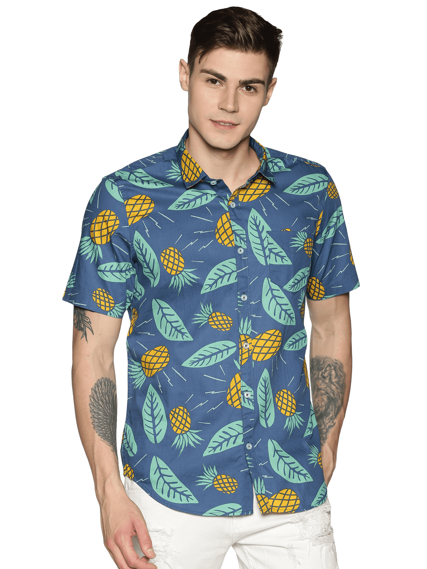Blue Pineapple Printed Shirt