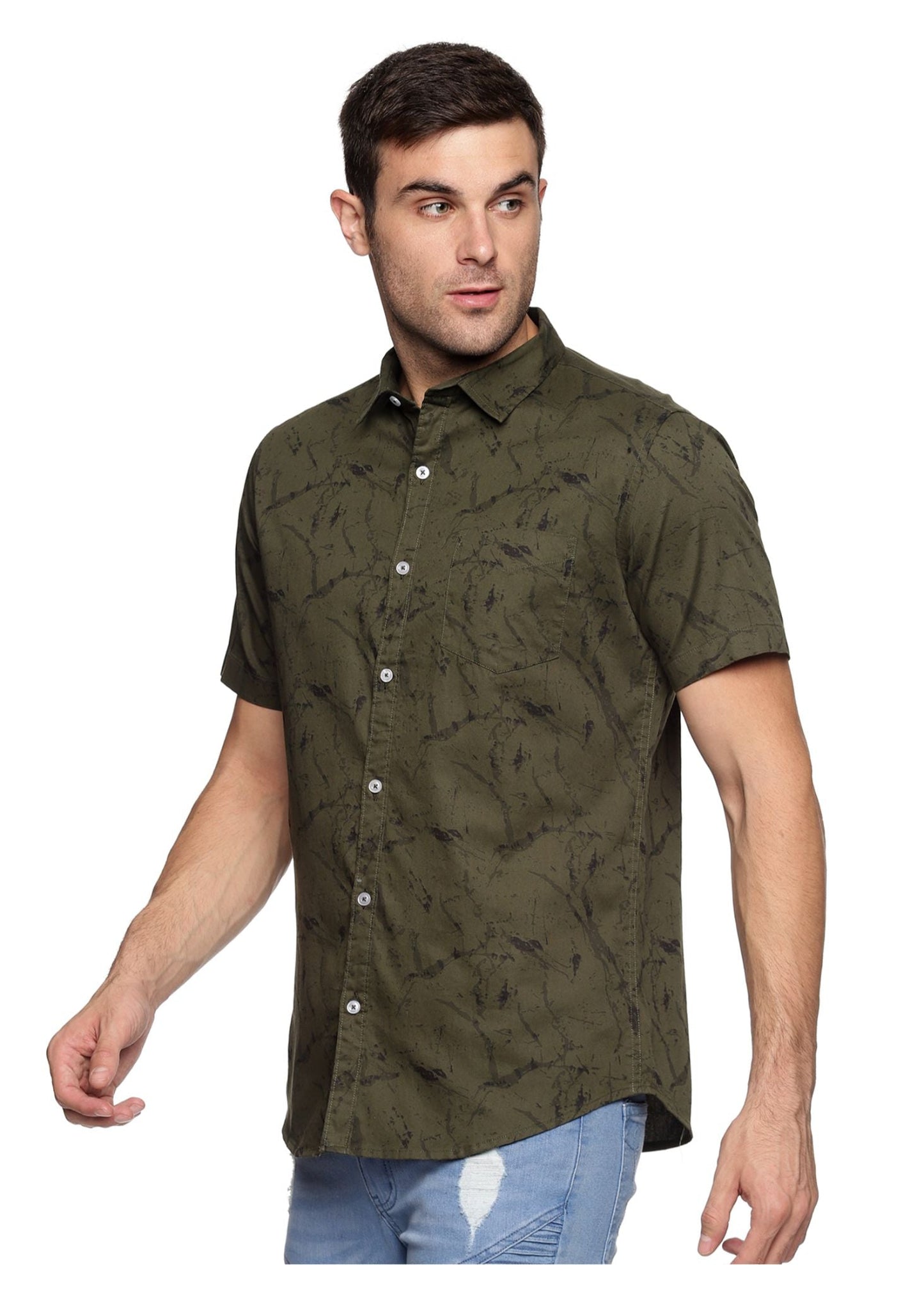 Green Marbel Printed Shirt