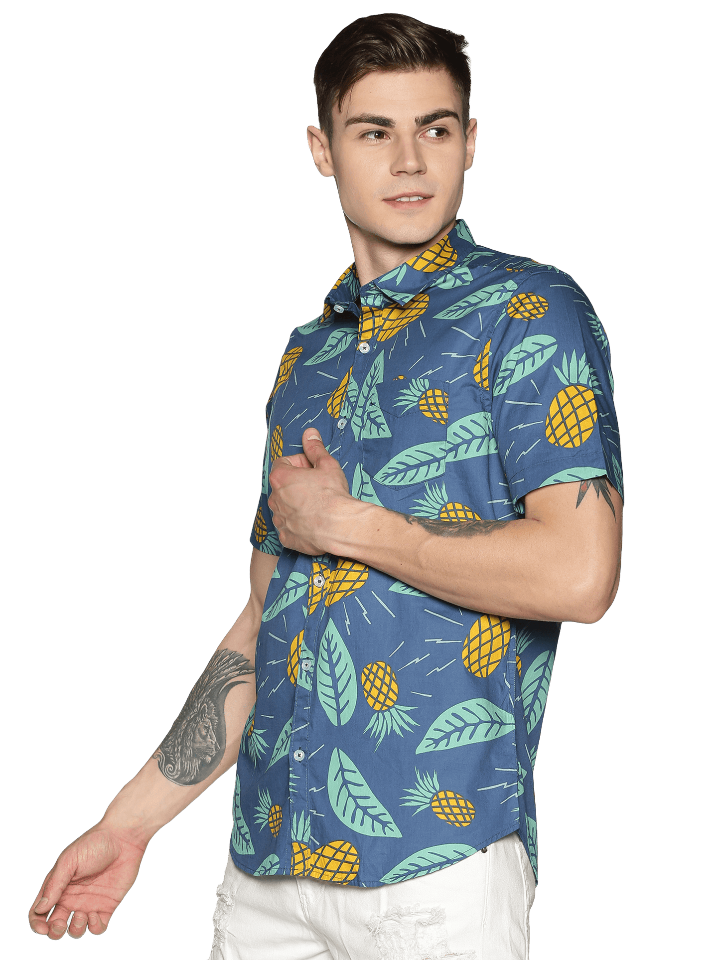 Blue Pineapple Printed Shirt