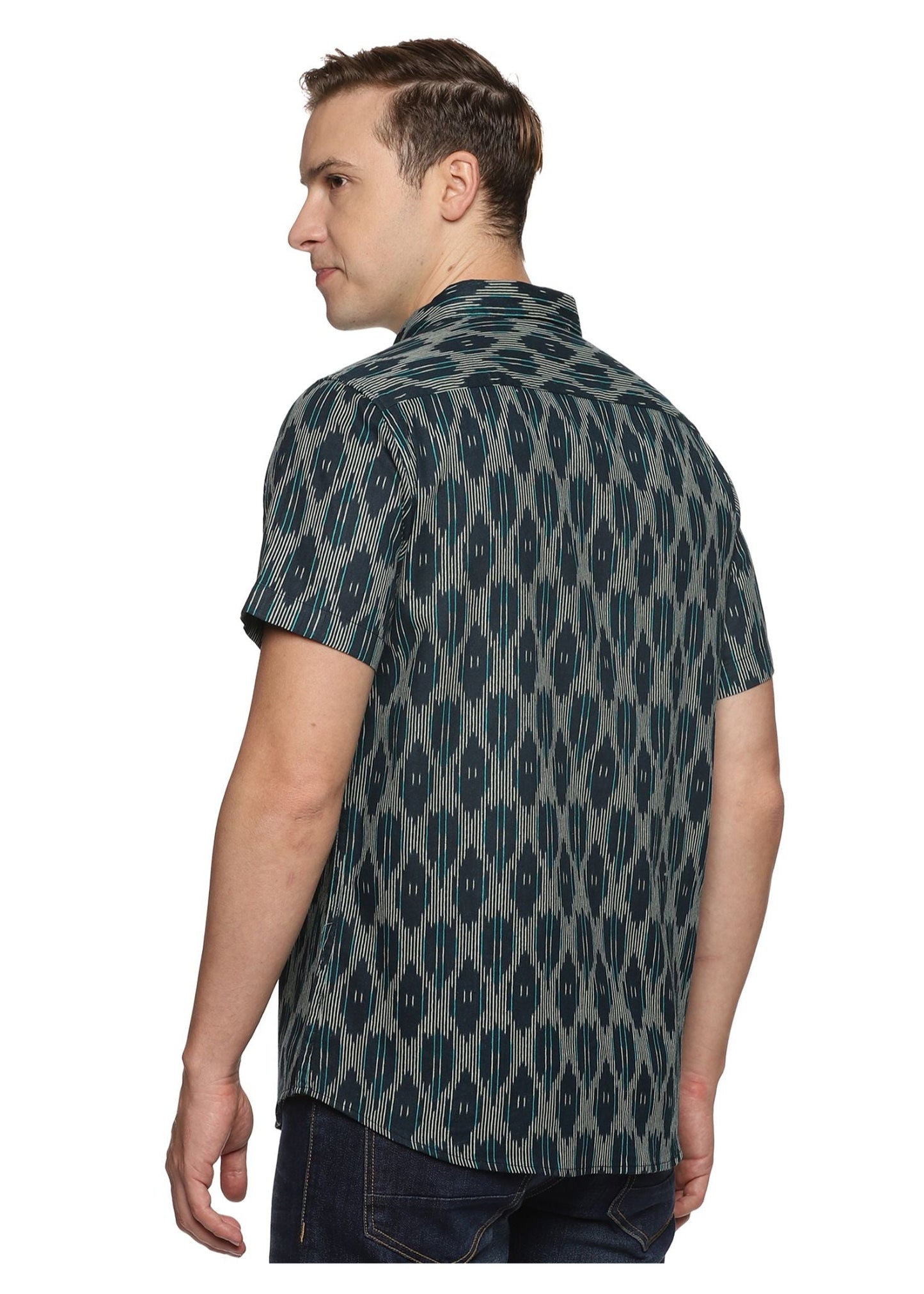 Blue Pixel Printed Shirt