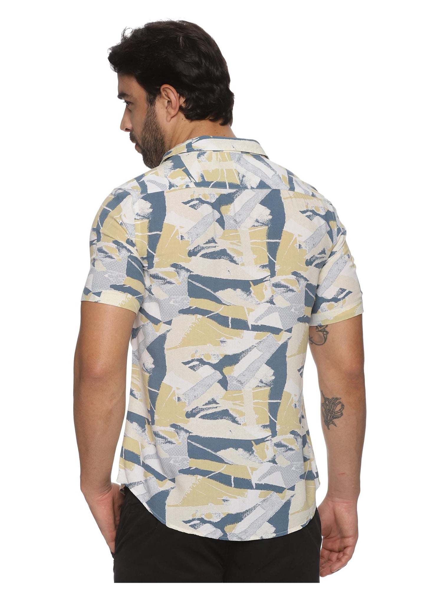 Yellow Thunder Mens Printed Shirt