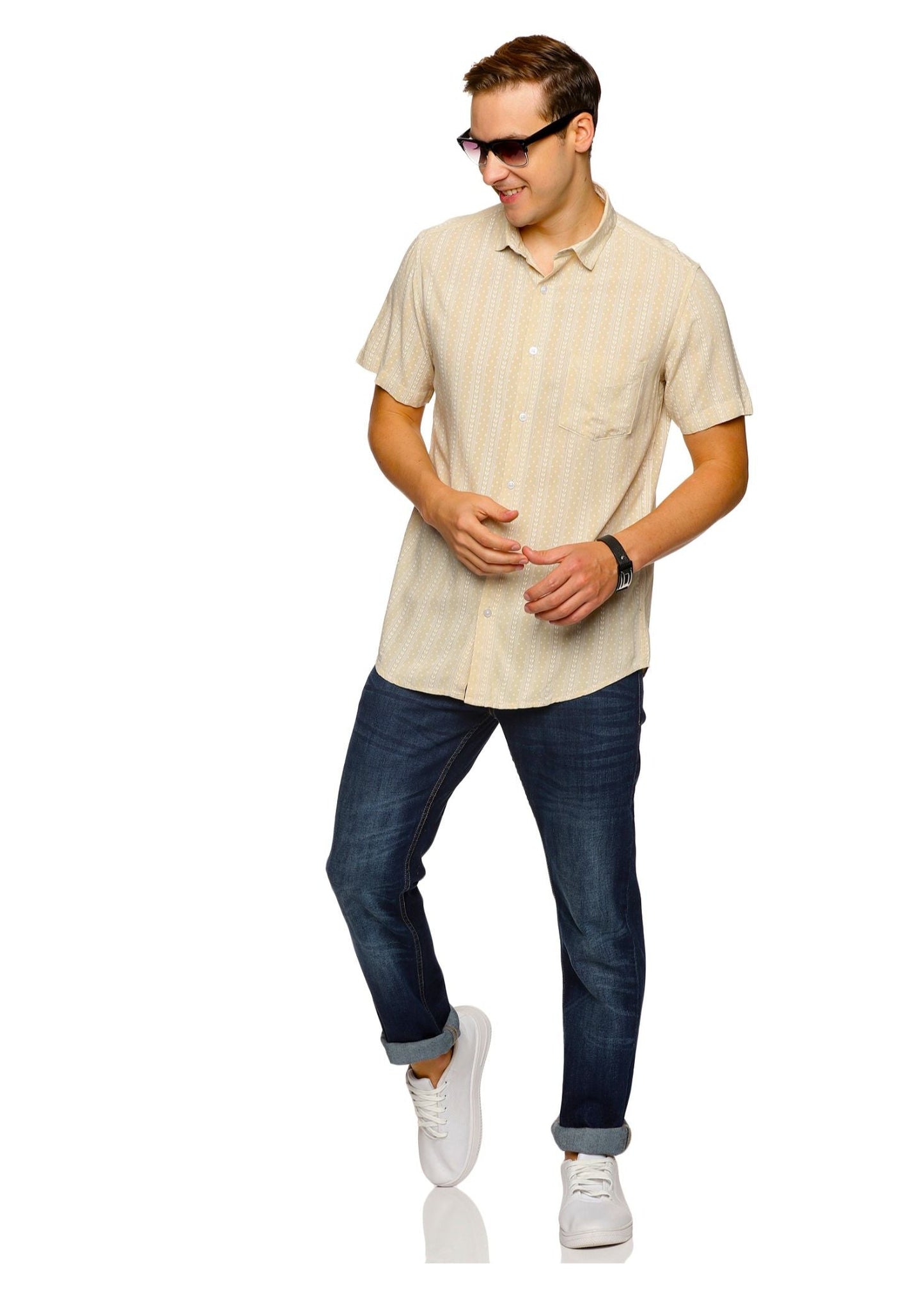 Cream Pie Printed Shirt