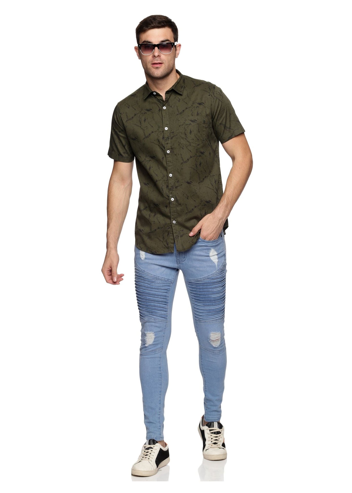 Green Marbel Printed Shirt