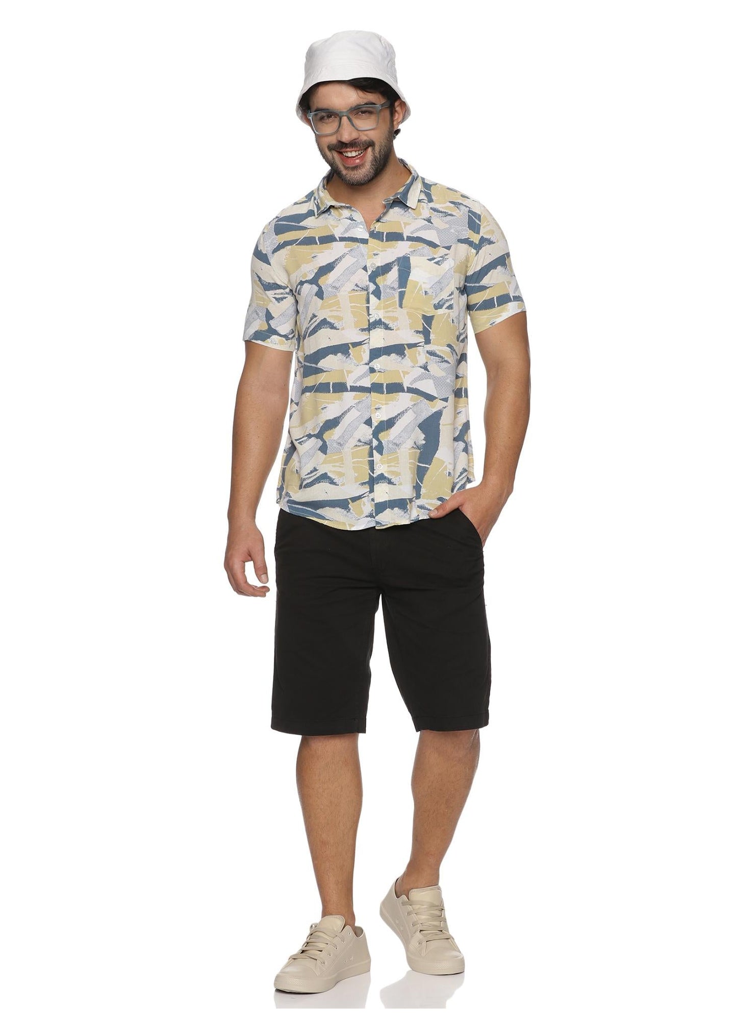 Yellow Thunder Mens Printed Shirt