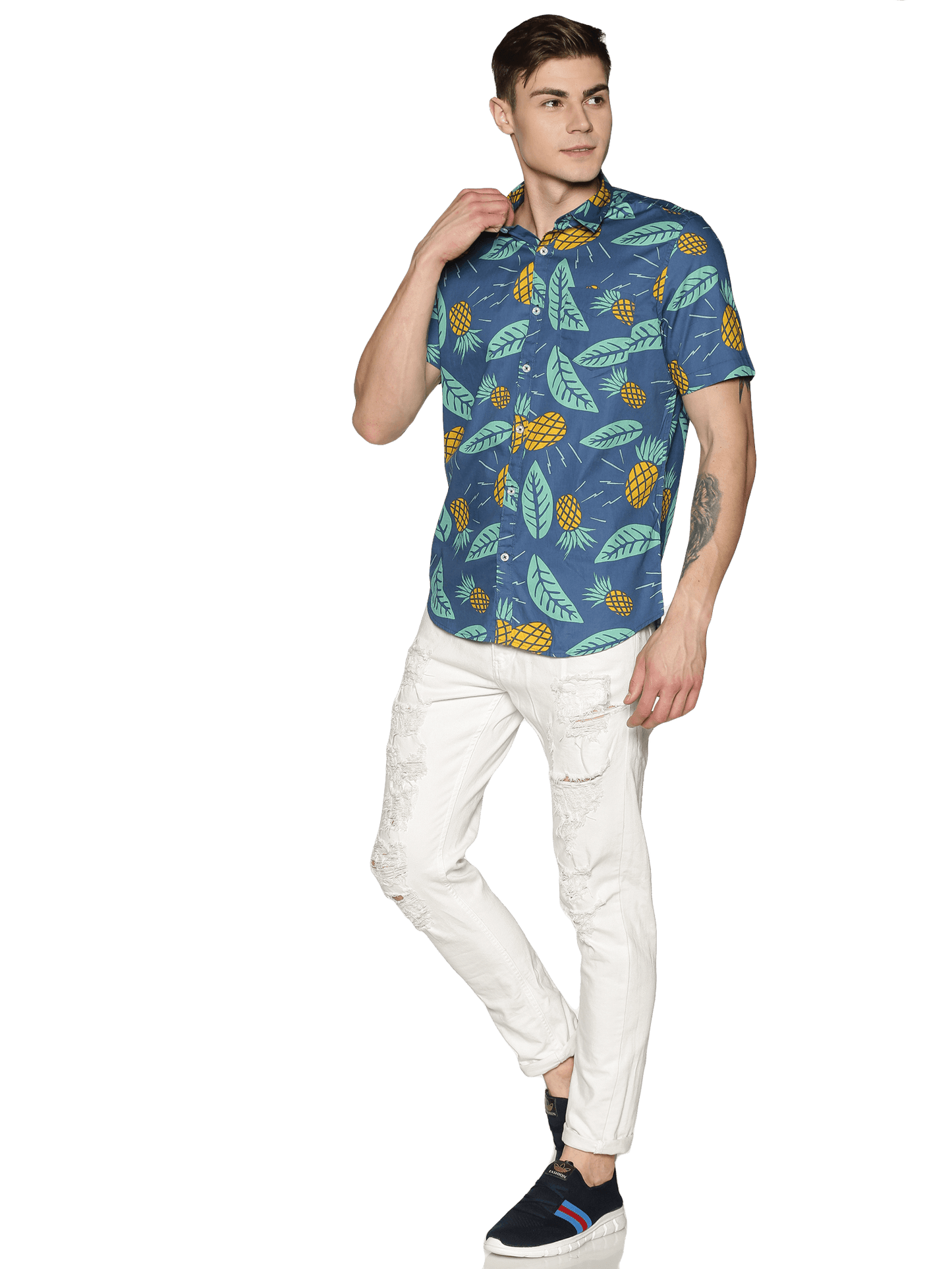 Blue Pineapple Printed Shirt