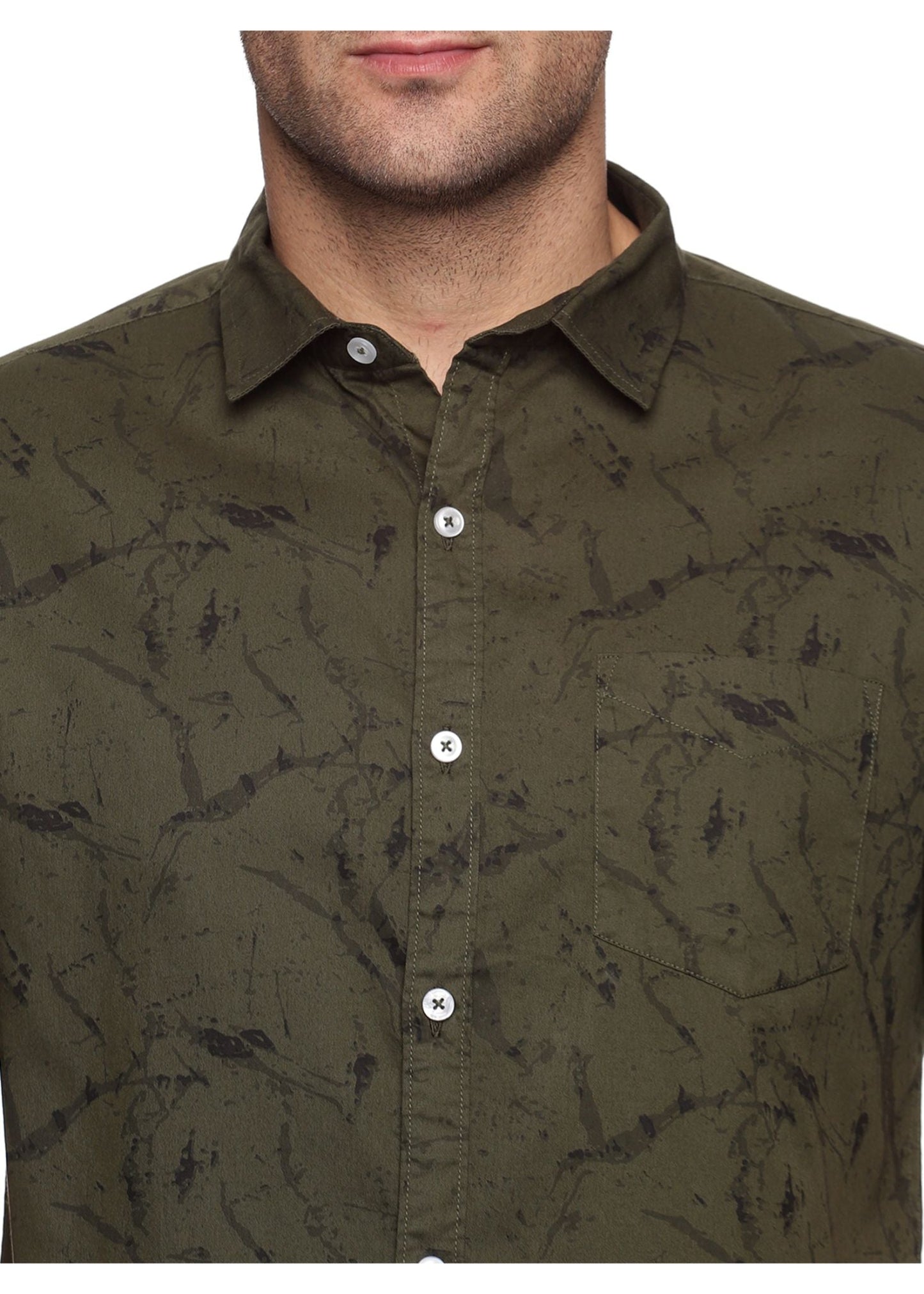Green Marbel Printed Shirt