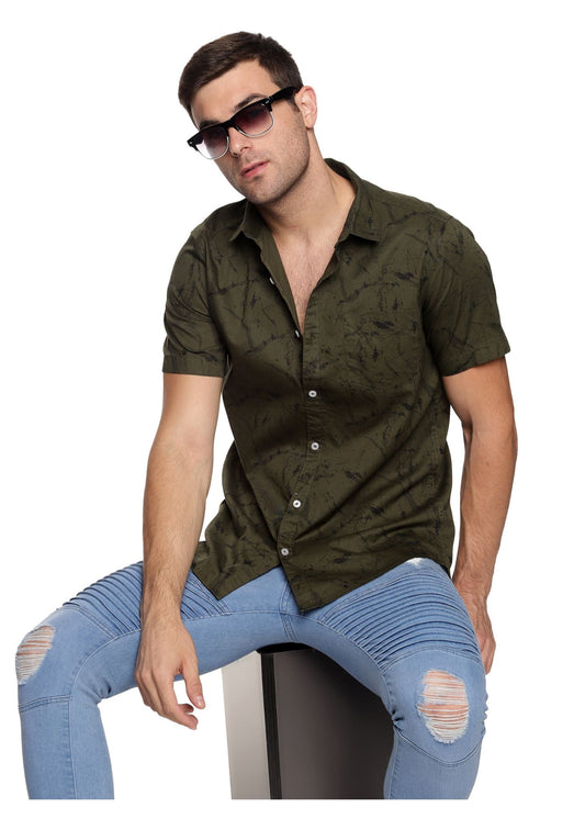 Green Marbel Printed Shirt