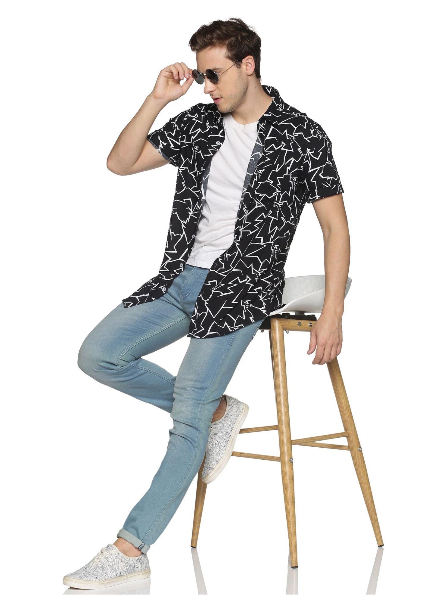 Black Vector Printed Shirt
