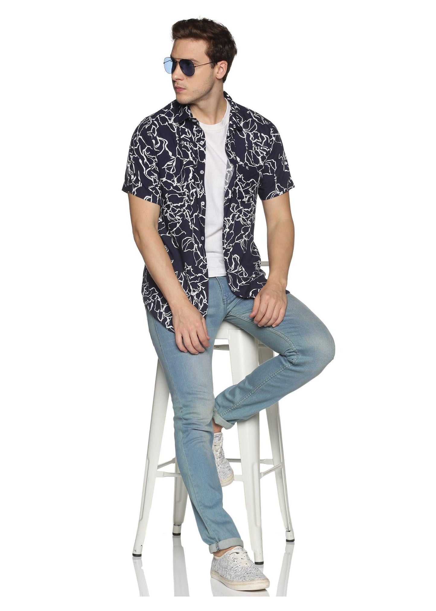 Blue Velvet Printed Shirt