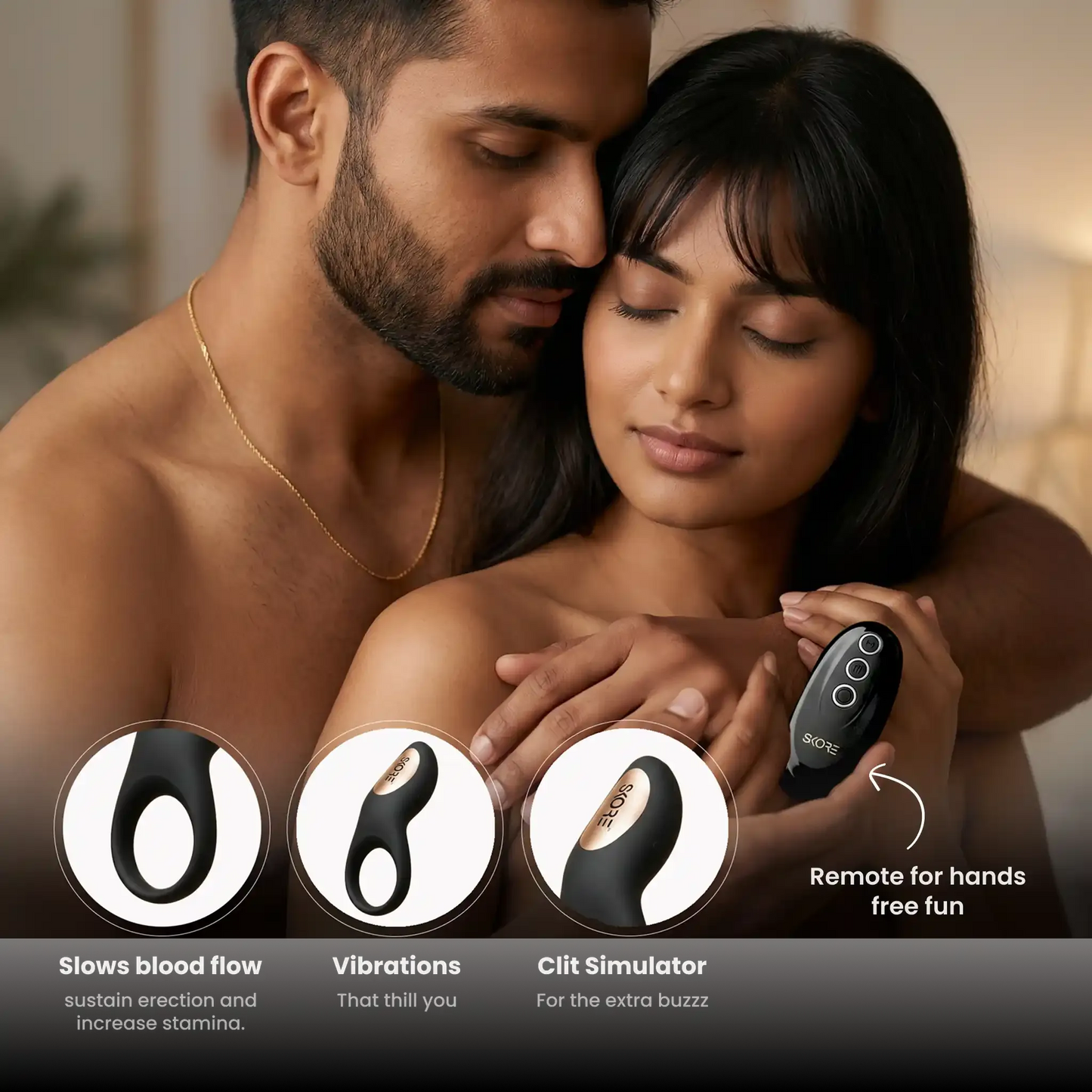 Skore Buzzz - Rechargeable Vibrating Ring with Remote For Him & Her