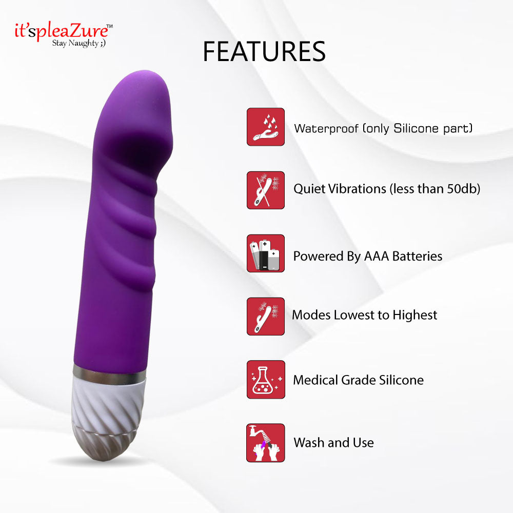 ItspleaZure Purple Insertable Mini Vibrating Dildo