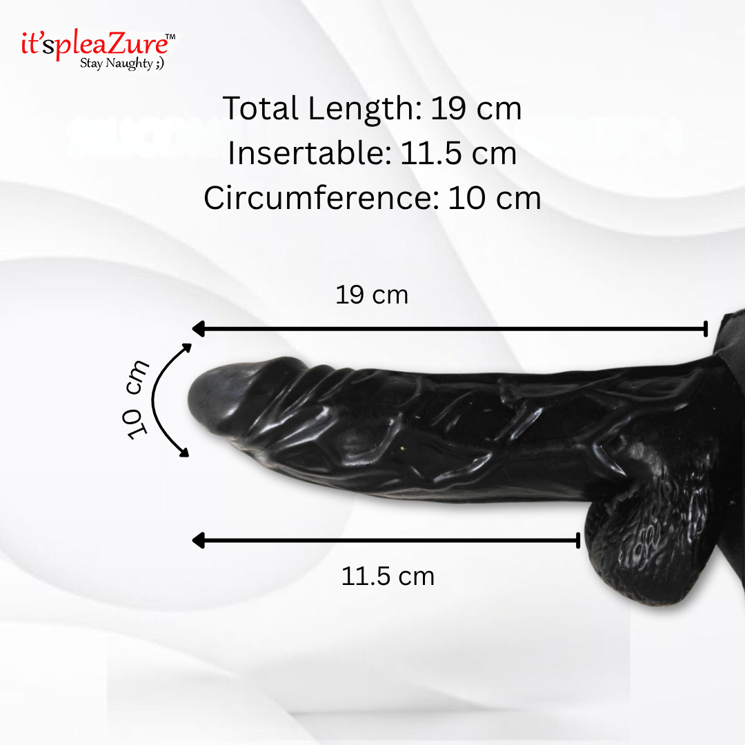 ItspleaZure Black Hollow Strap on Vibrating Dildo