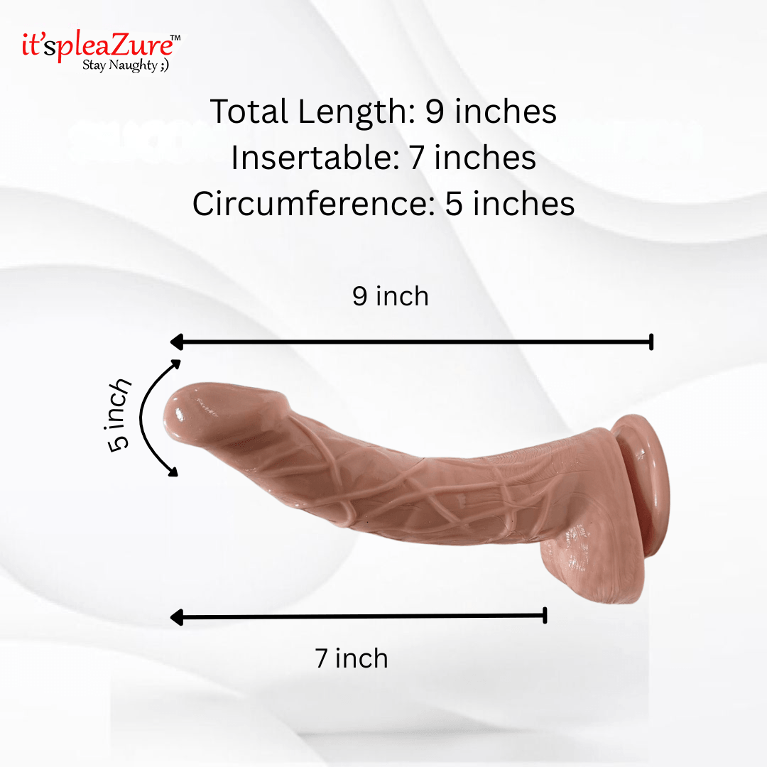 Itspleazure's 9 Inch/22.9 cm Suction Silicone Dildo