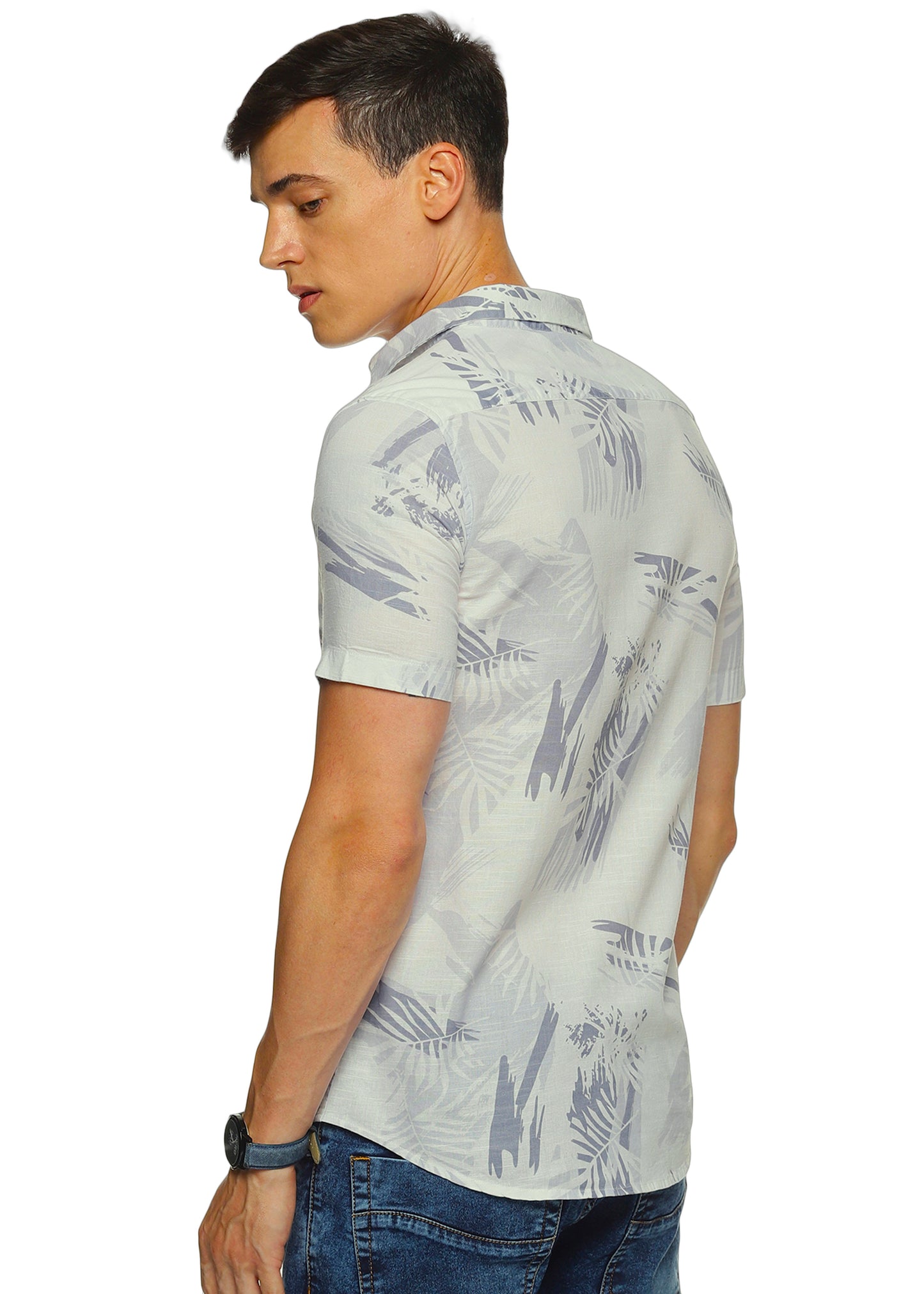 Grey Overcast Printed Shirt