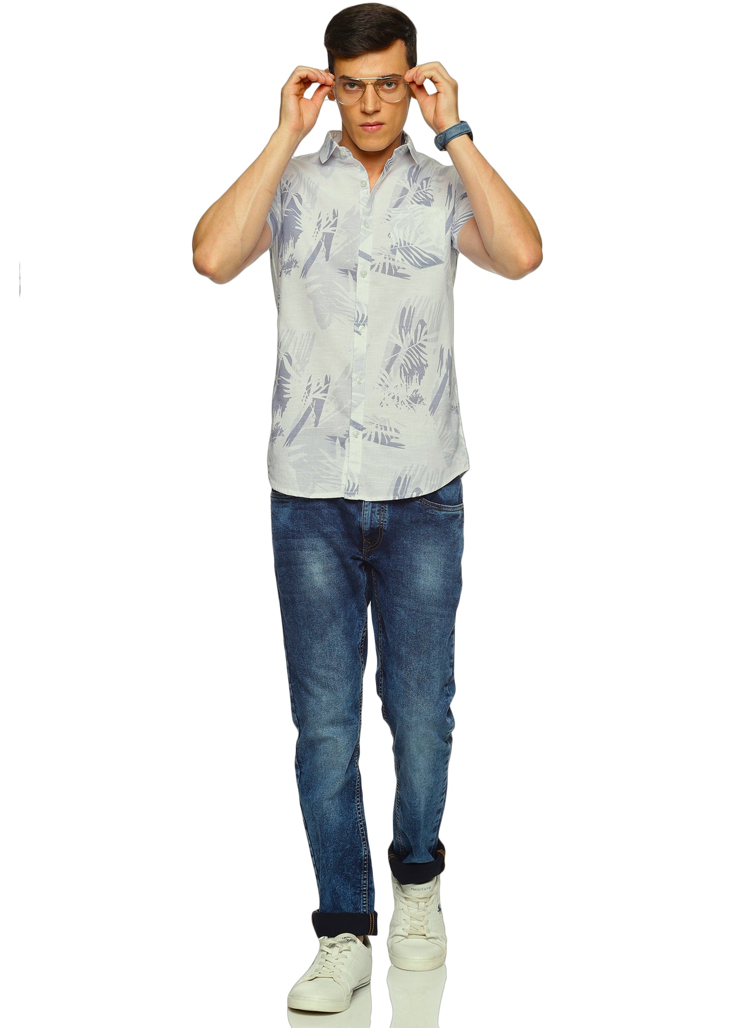 Grey Overcast Printed Shirt
