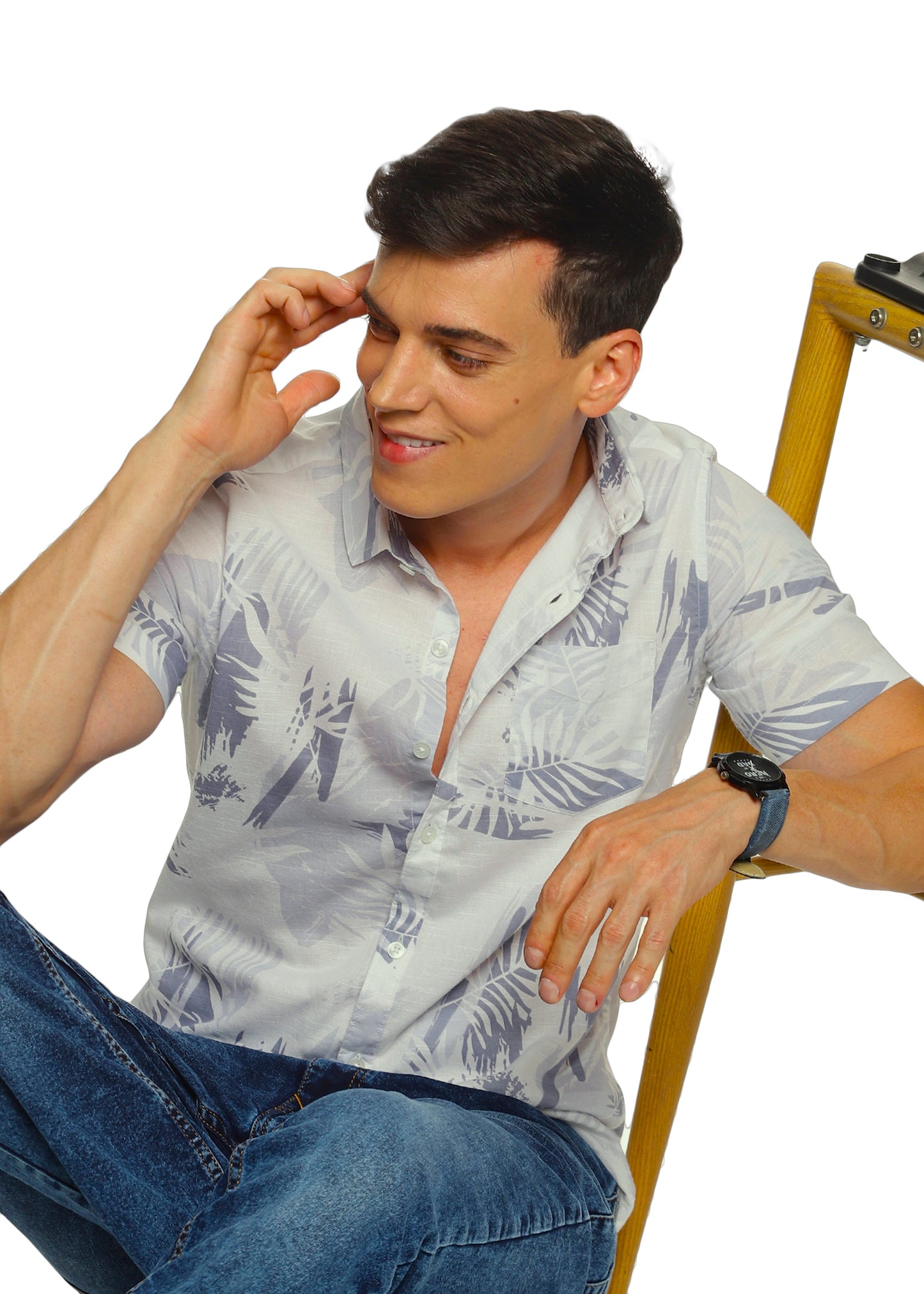 Grey Overcast Printed Shirt