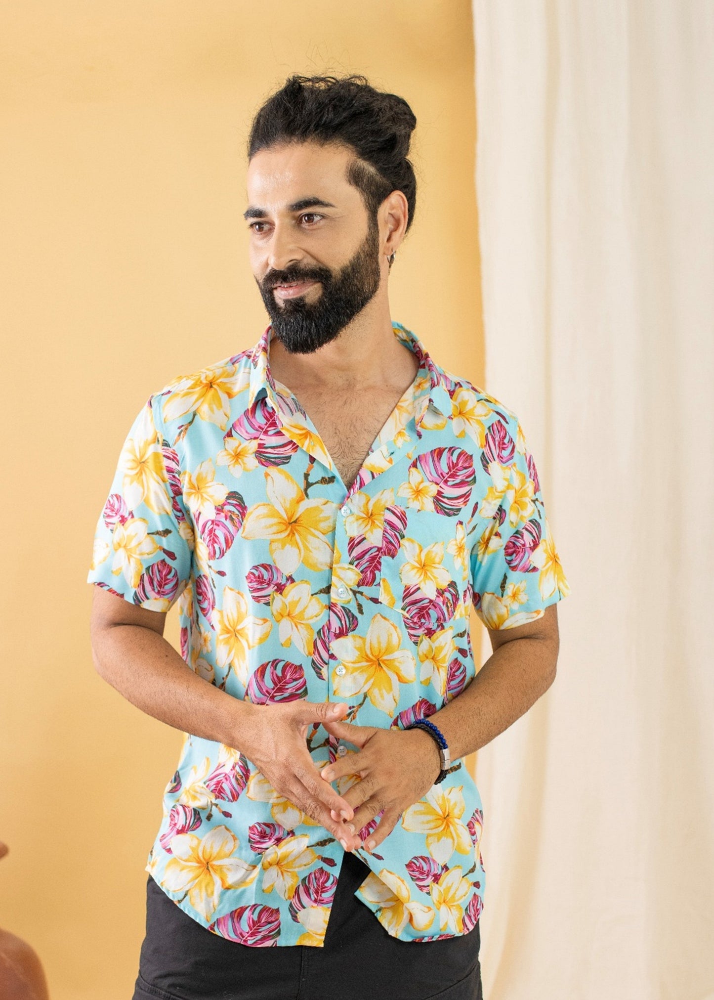 frangipani Printed Mens Shirt