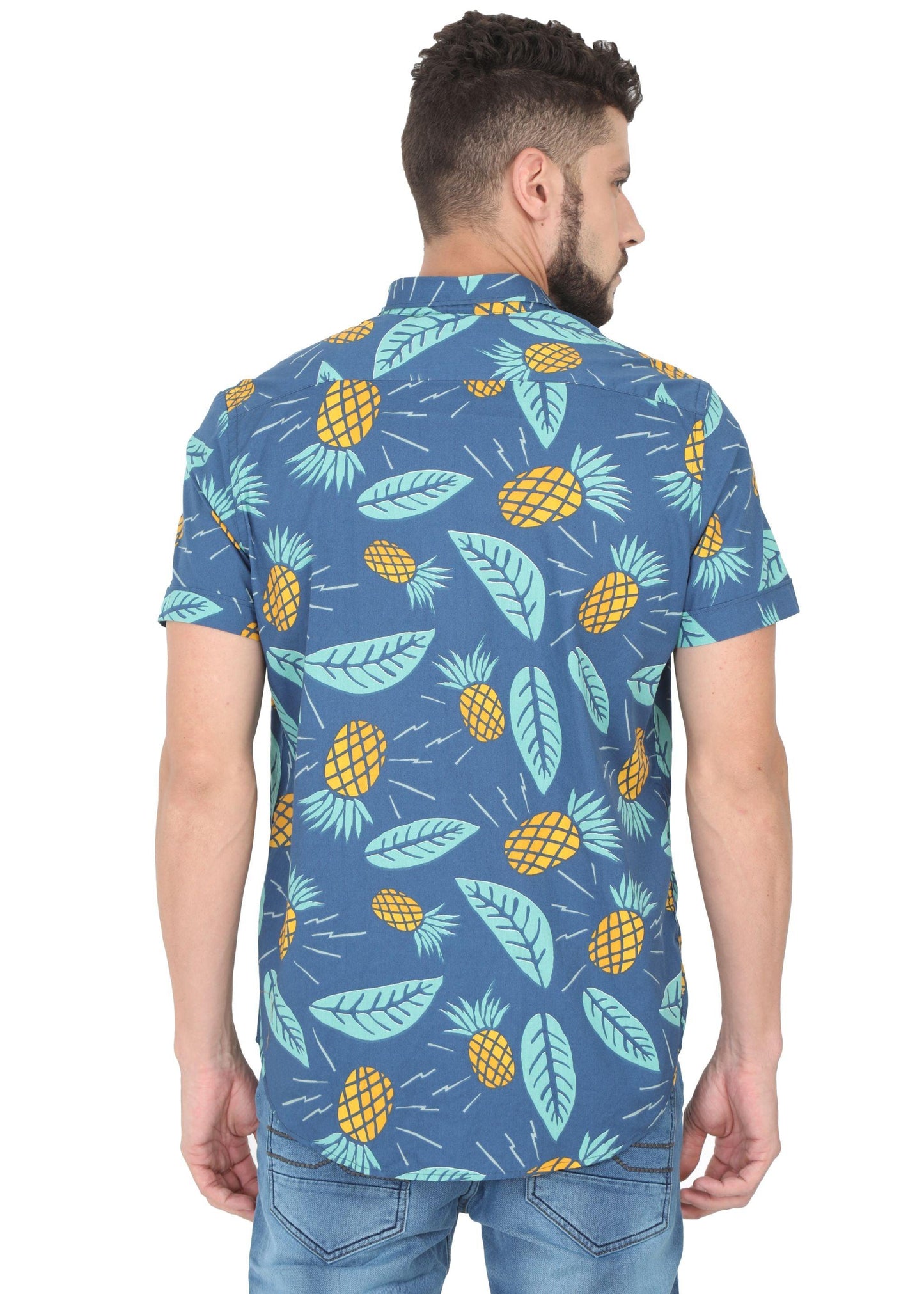 Blue Pineapple Printed Shirt
