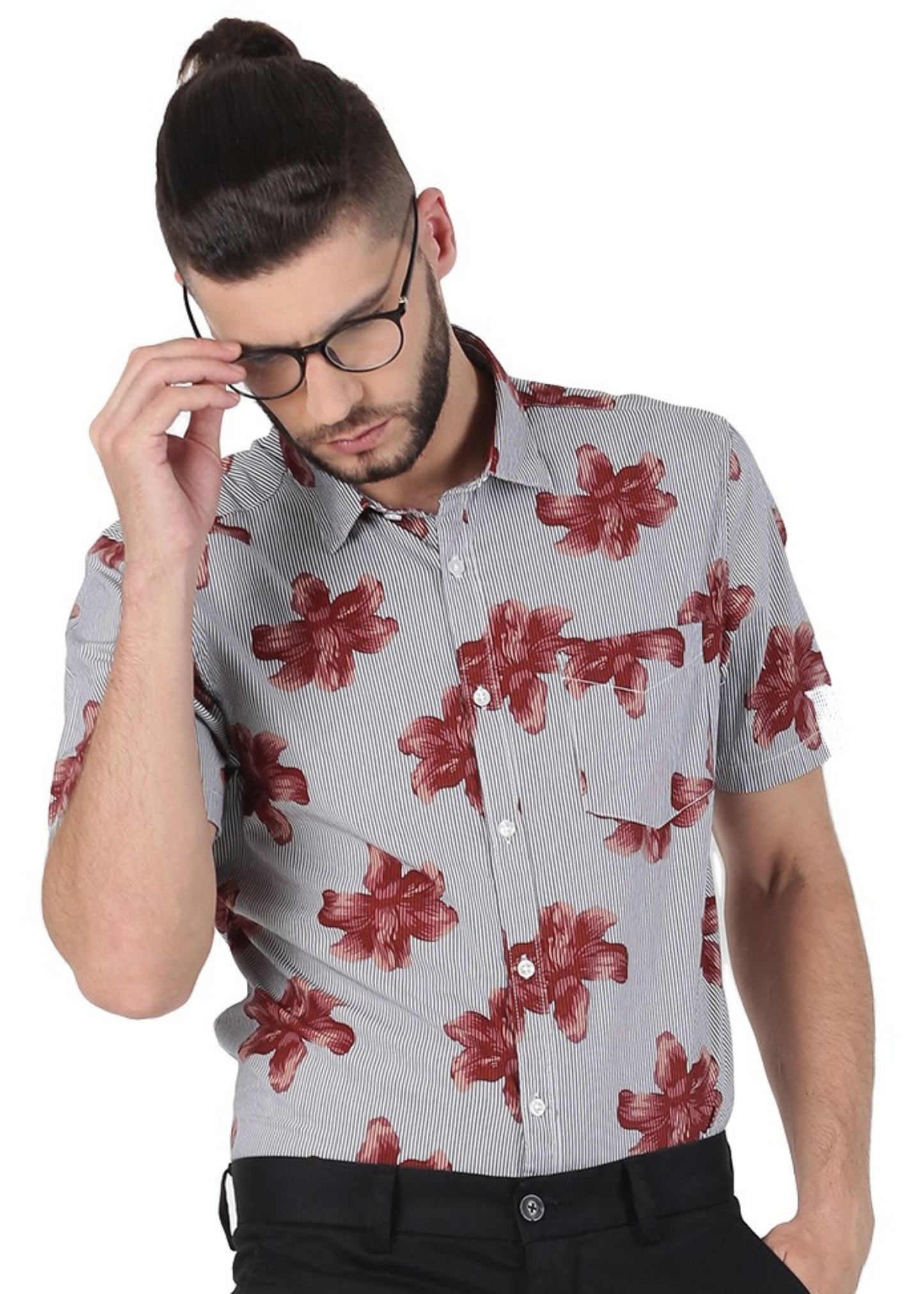 Brown Bloom Printed Shirt