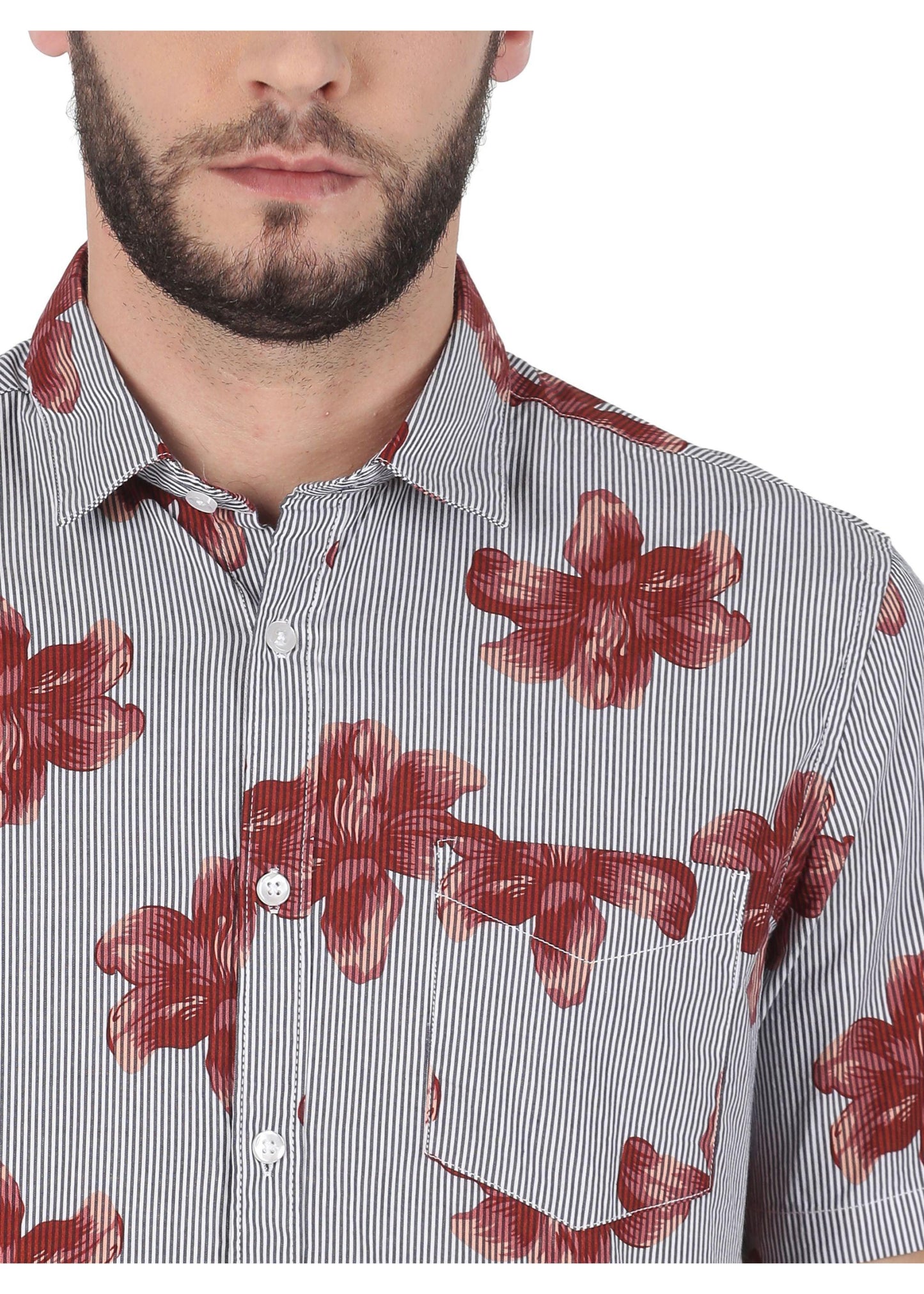 Brown Bloom Printed Shirt