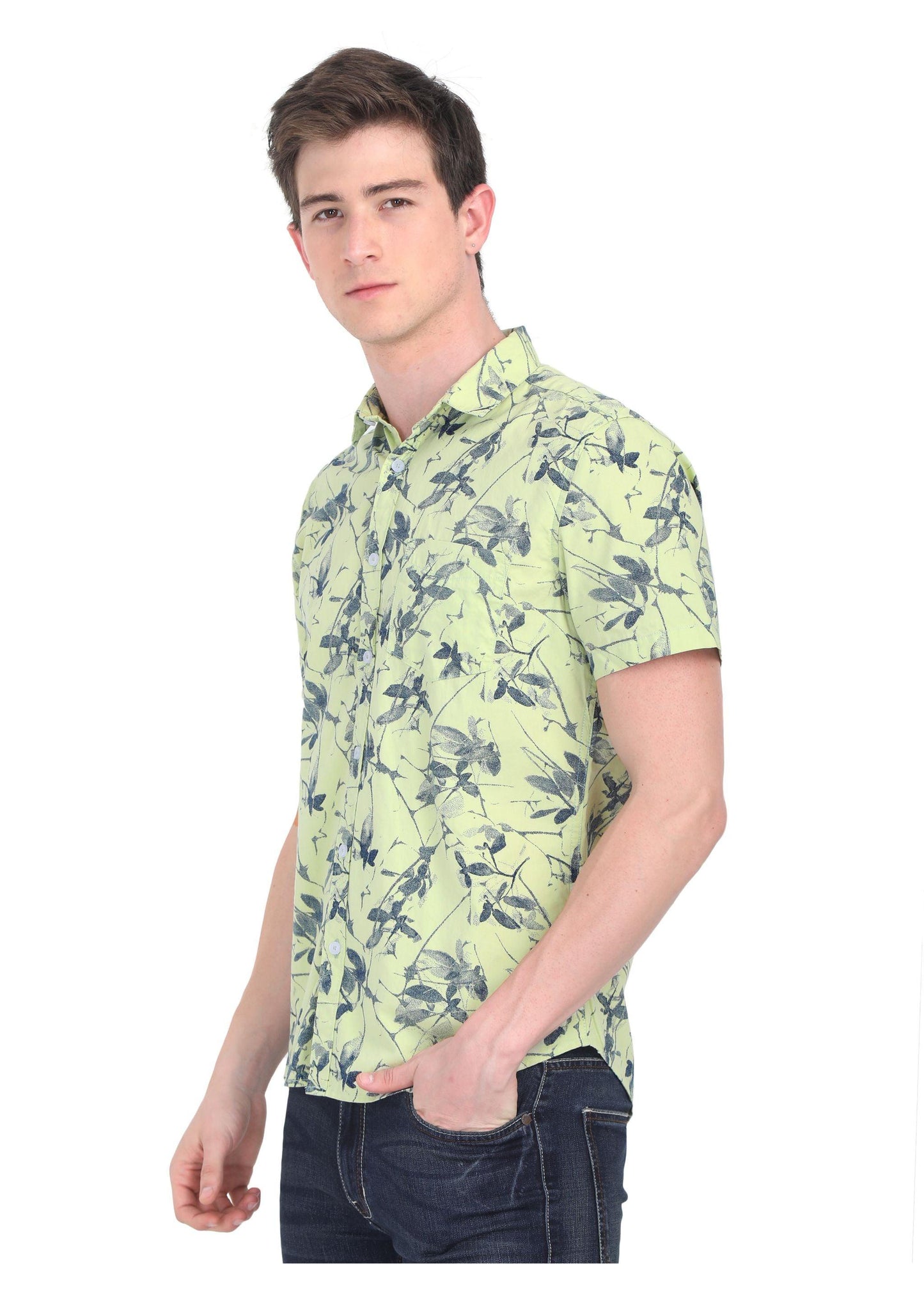 Fern Green Printed Shirt