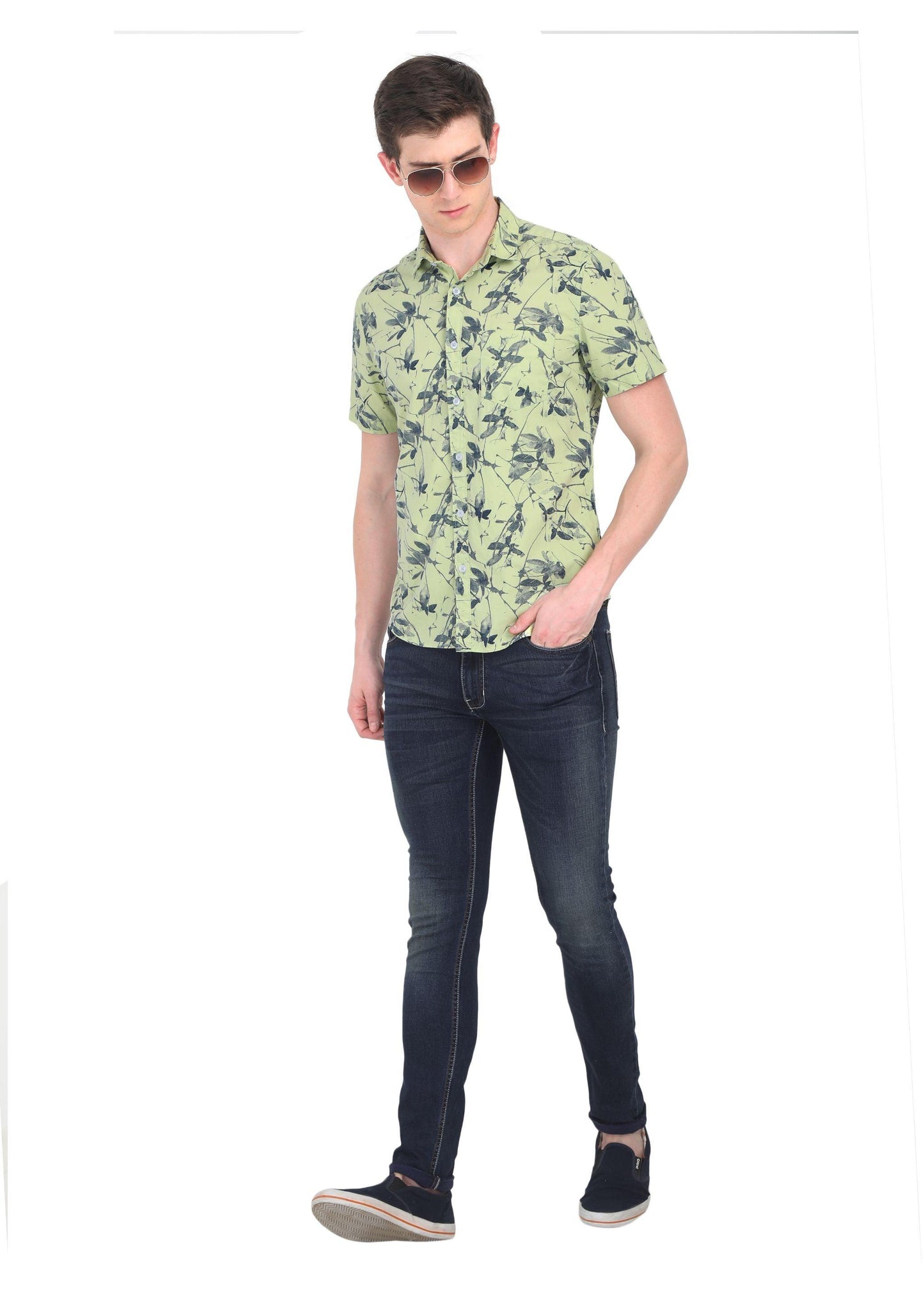 Fern Green Printed Shirt