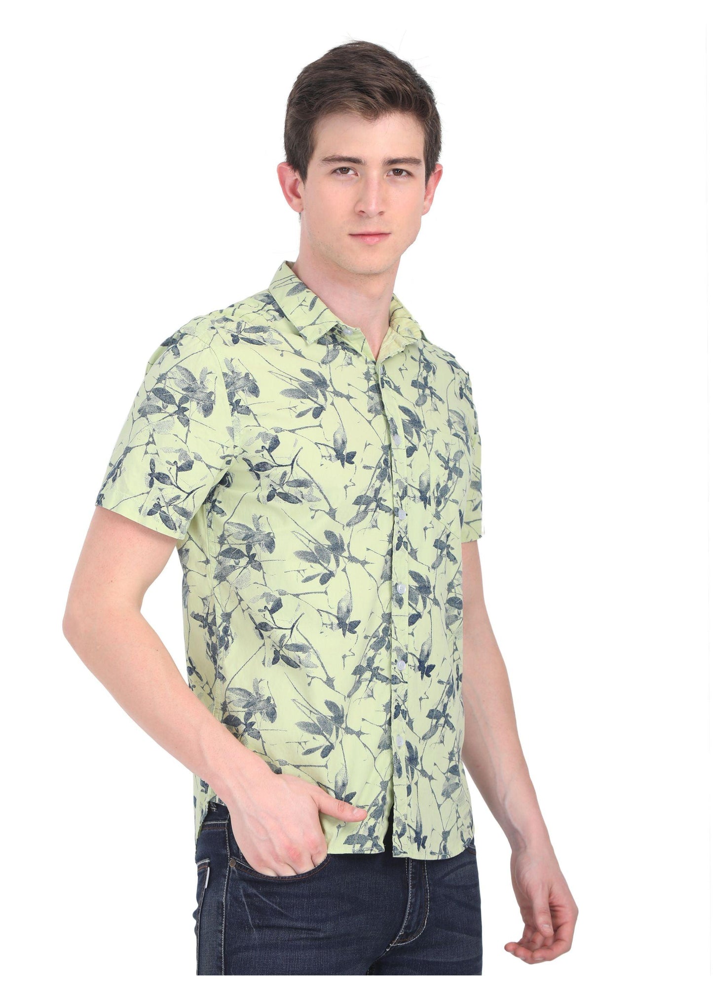Fern Green Printed Shirt