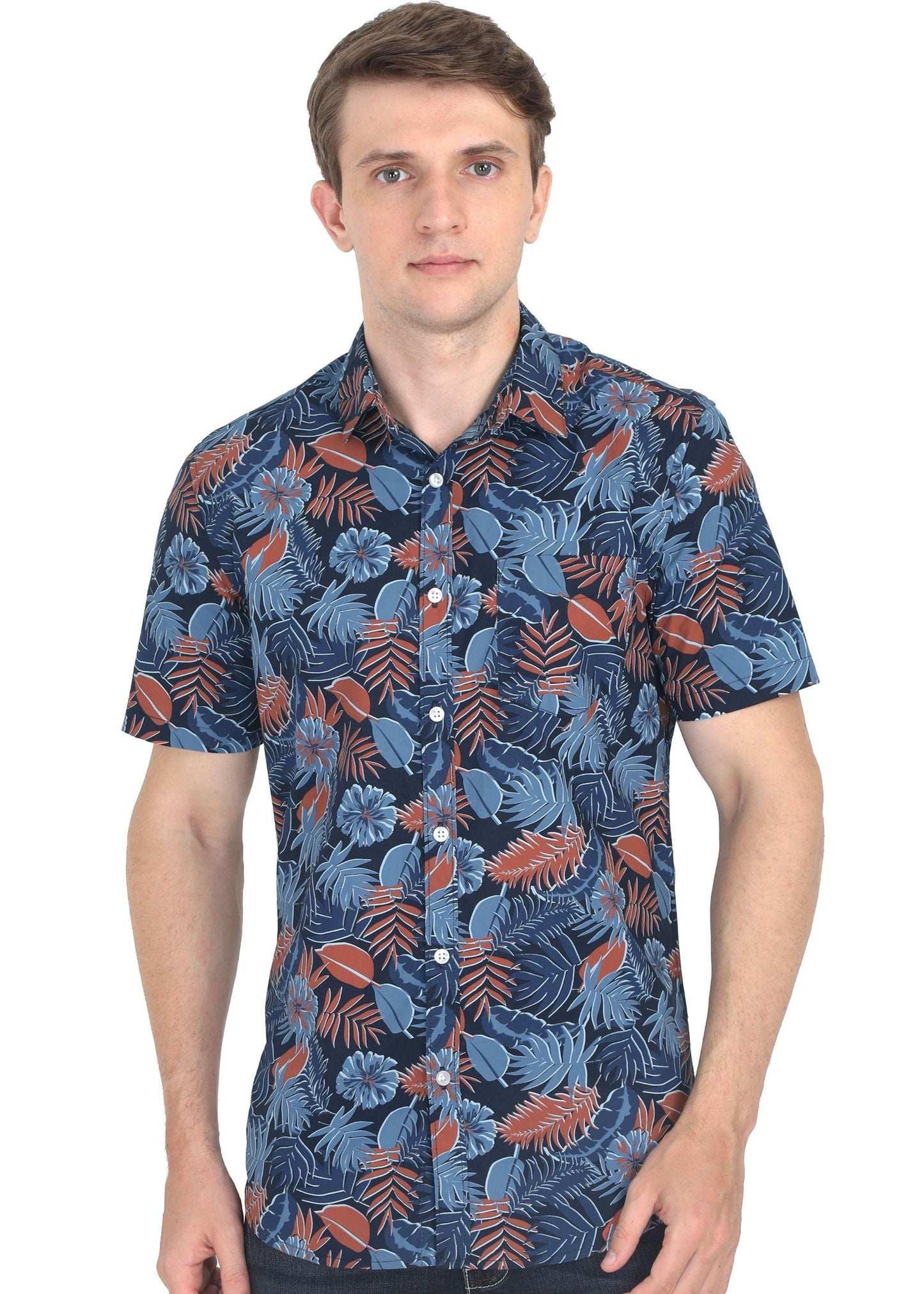 Grey Tropical Printed Shirt