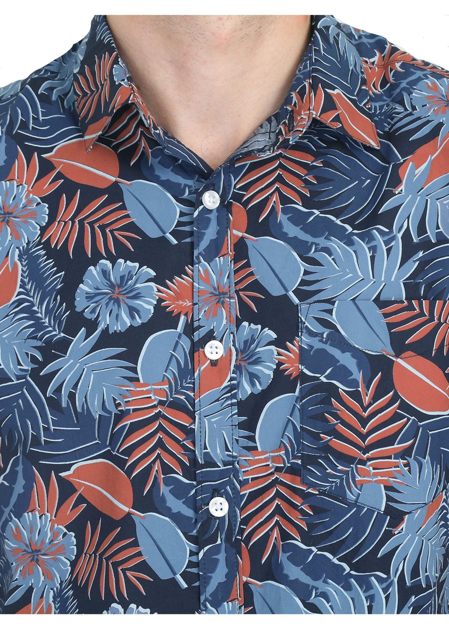 Grey Tropical Printed Shirt