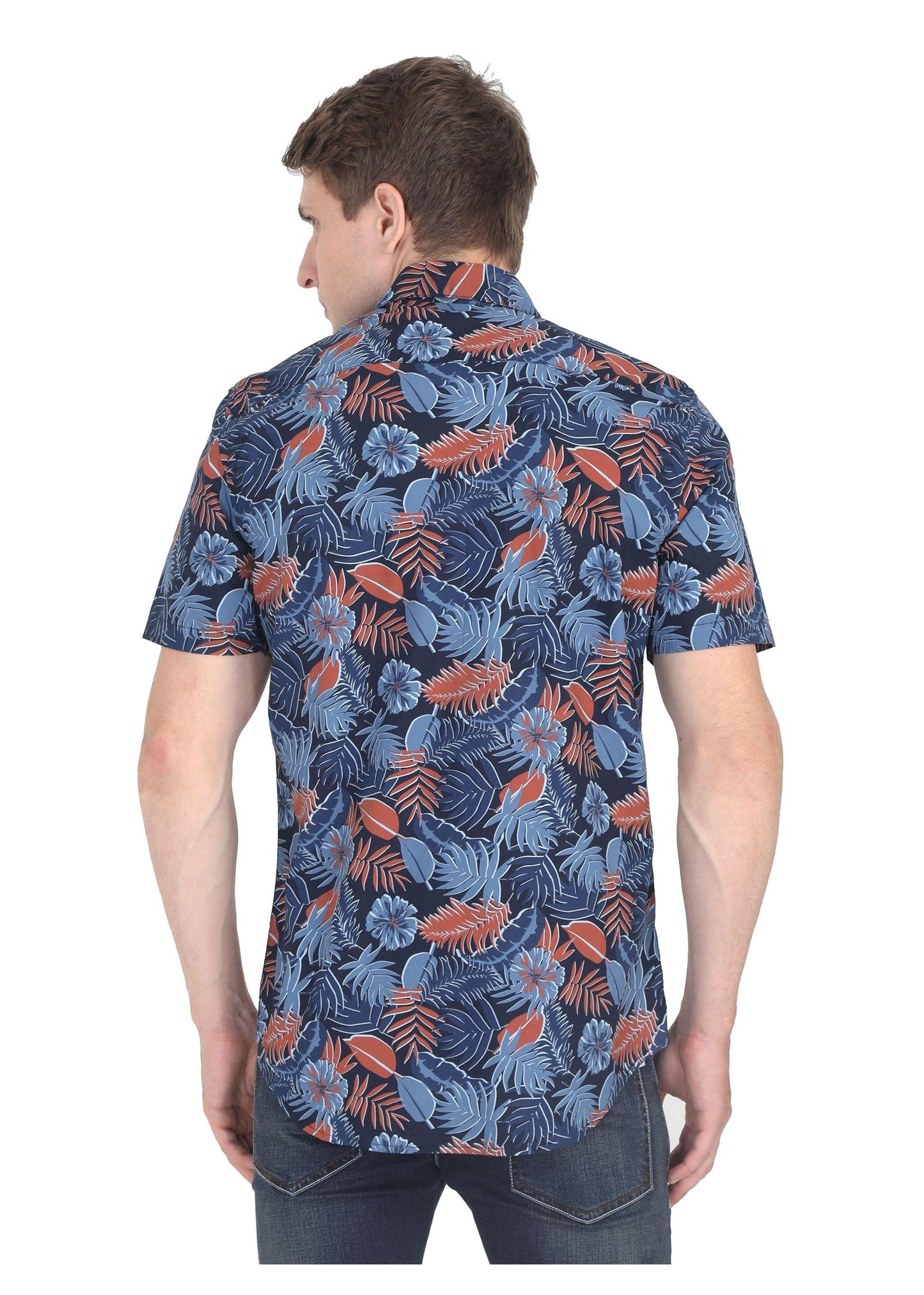 Grey Tropical Printed Shirt