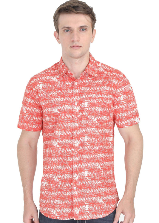 Orange Palm Printed Shirt