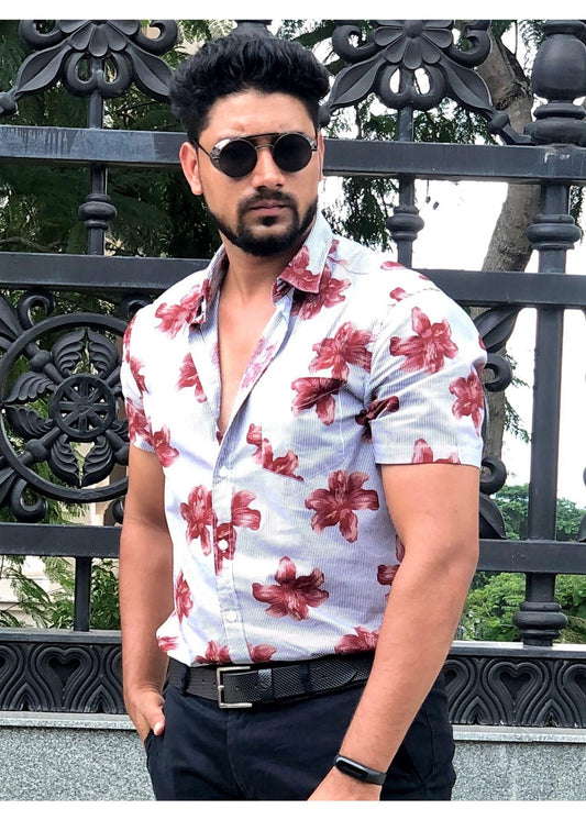 Brown Bloom Printed Shirt