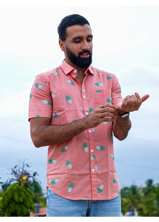 Pink Pineapple Printed Shirt