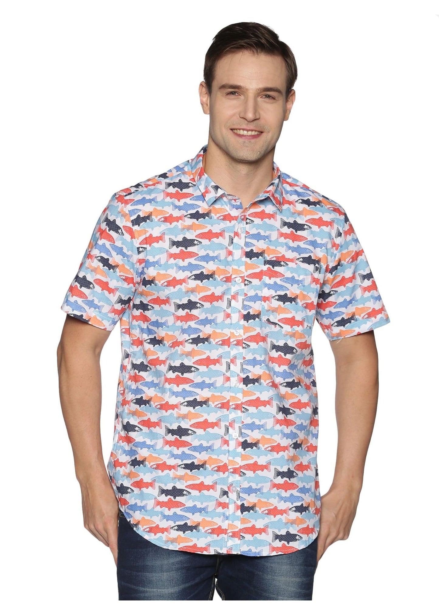 Multi Color Fish Printed Shirt