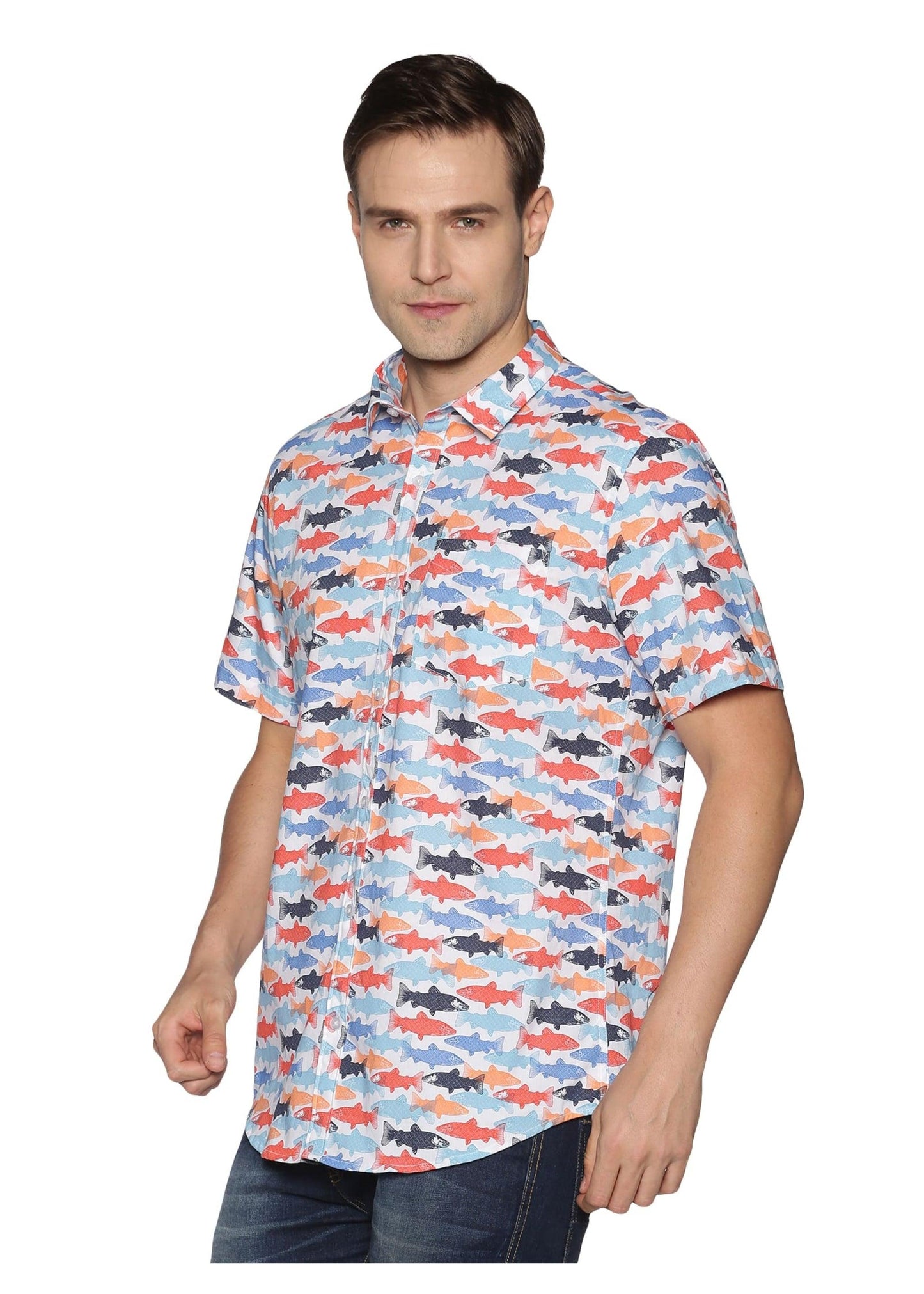 Multi Color Fish Printed Shirt