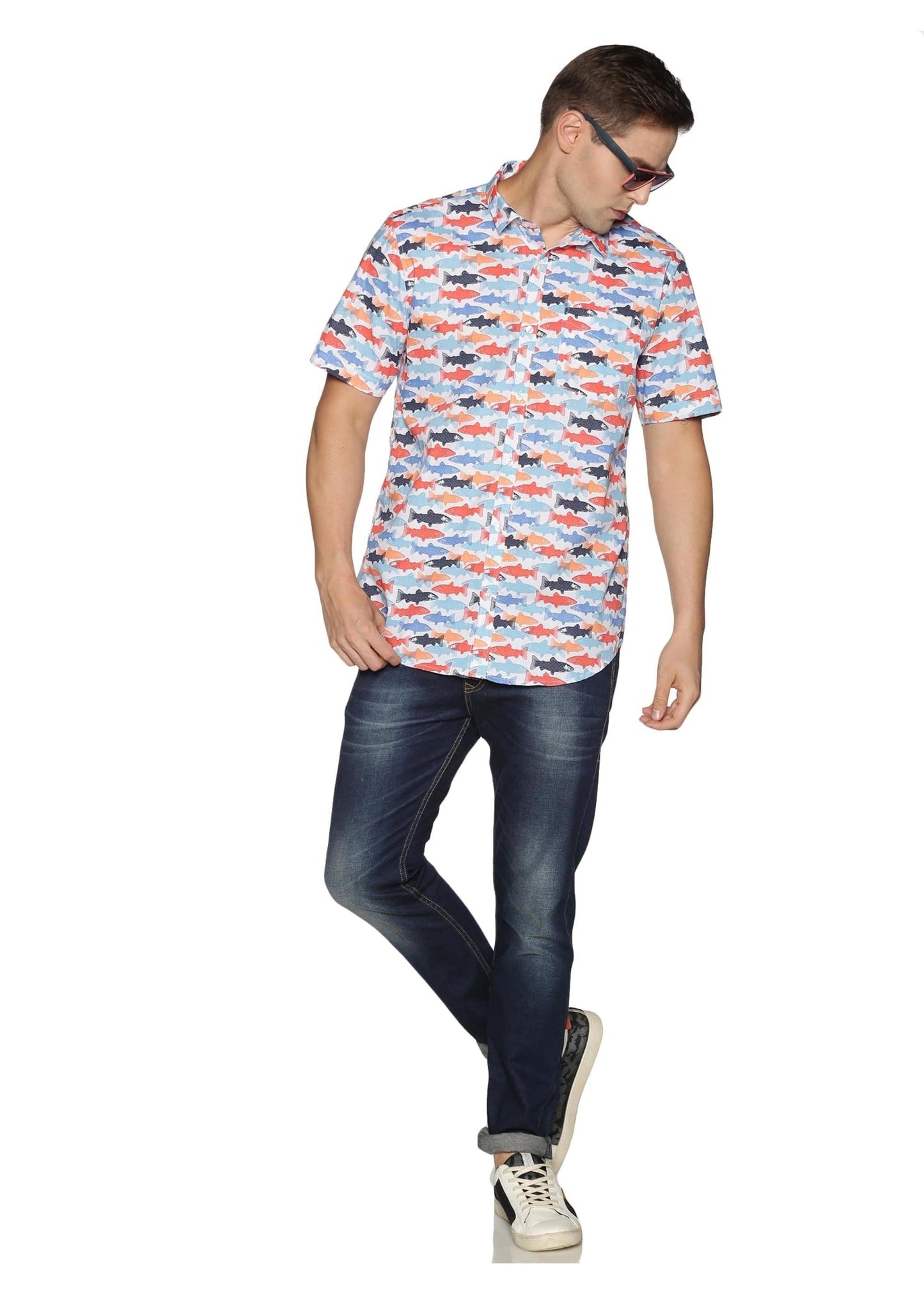 Multi Color Fish Printed Shirt