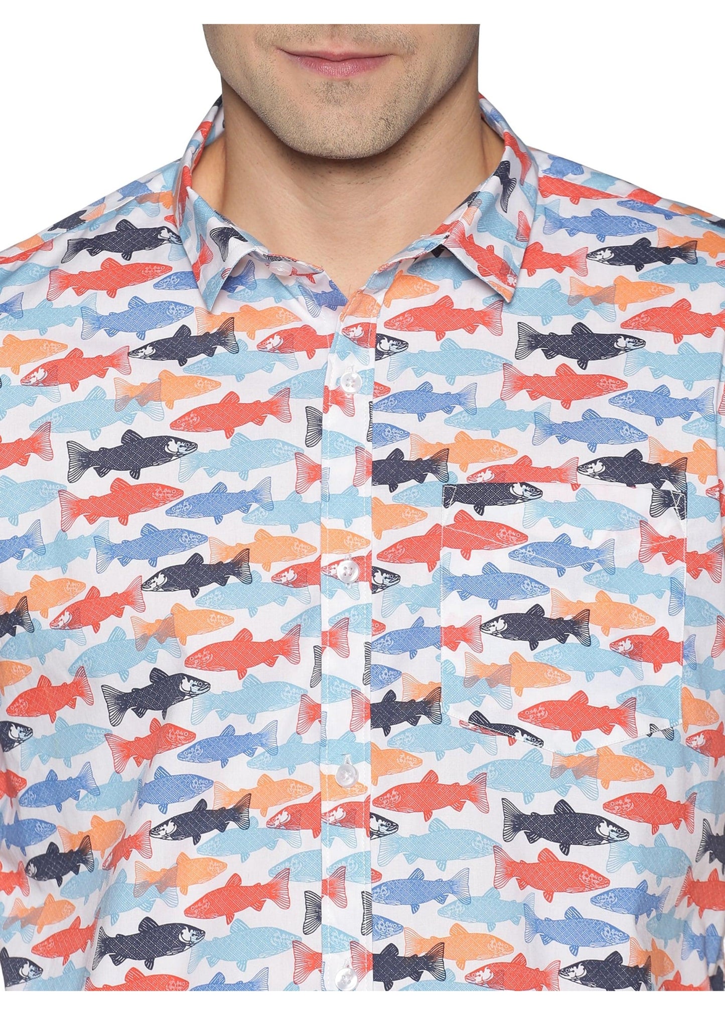 Multi Color Fish Printed Shirt