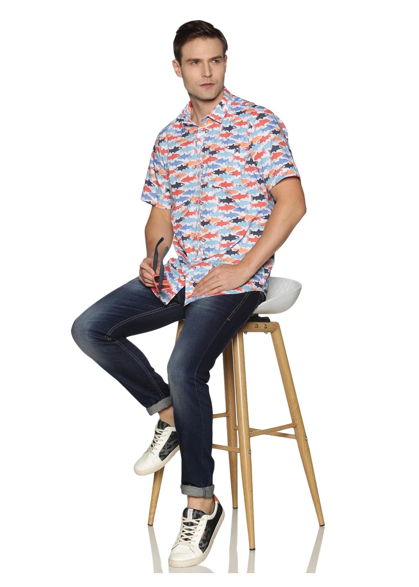 Multi Color Fish Printed Shirt