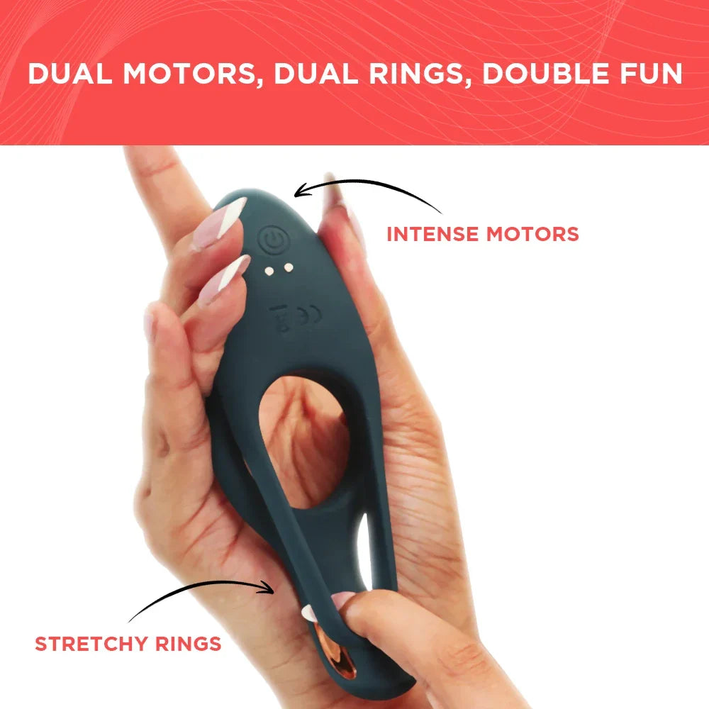 Skore Tremor – Dual Motor Vibrating Ring with Ball Strap